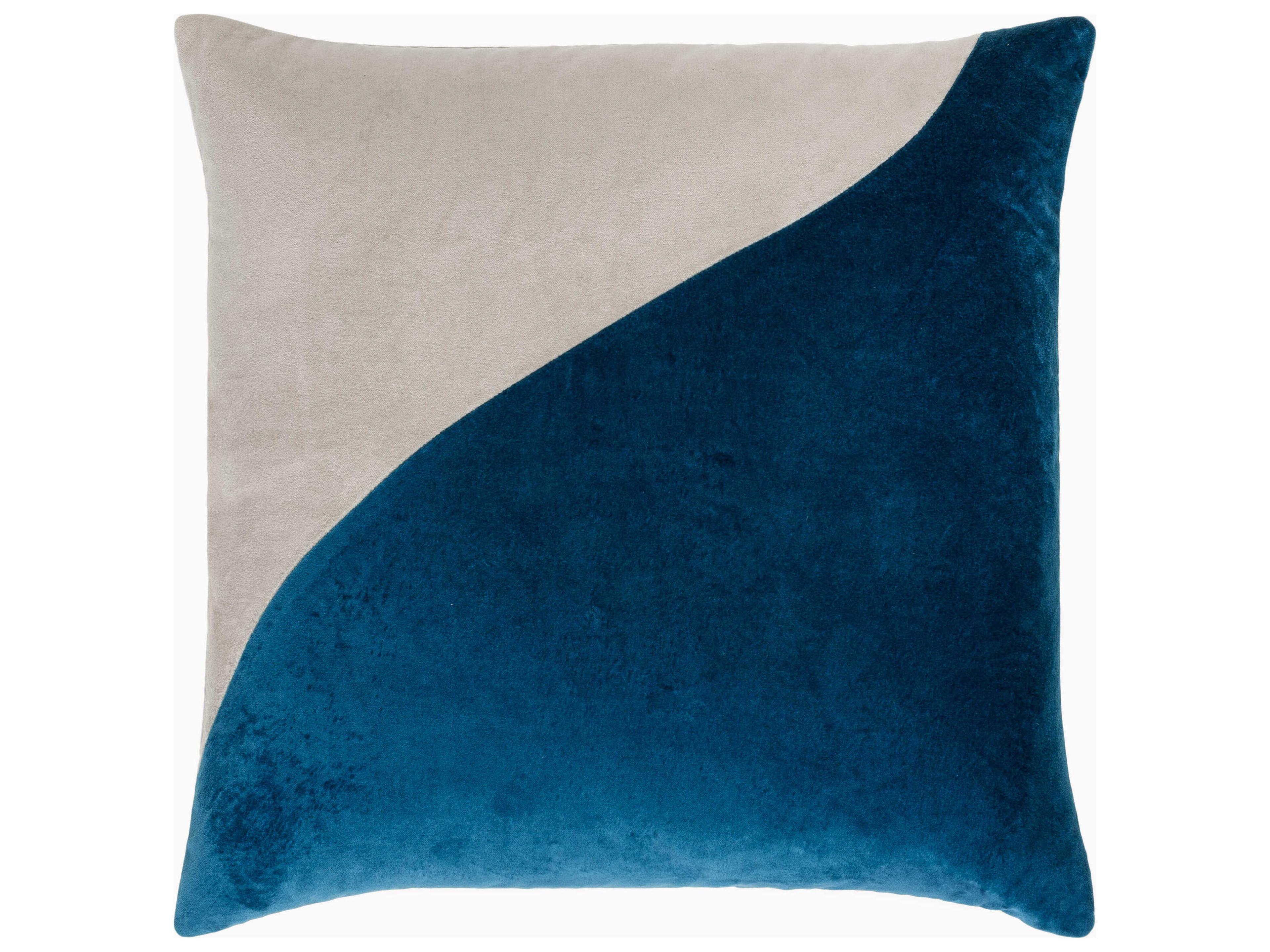 Surya Cotton Velvet Teal Pillow