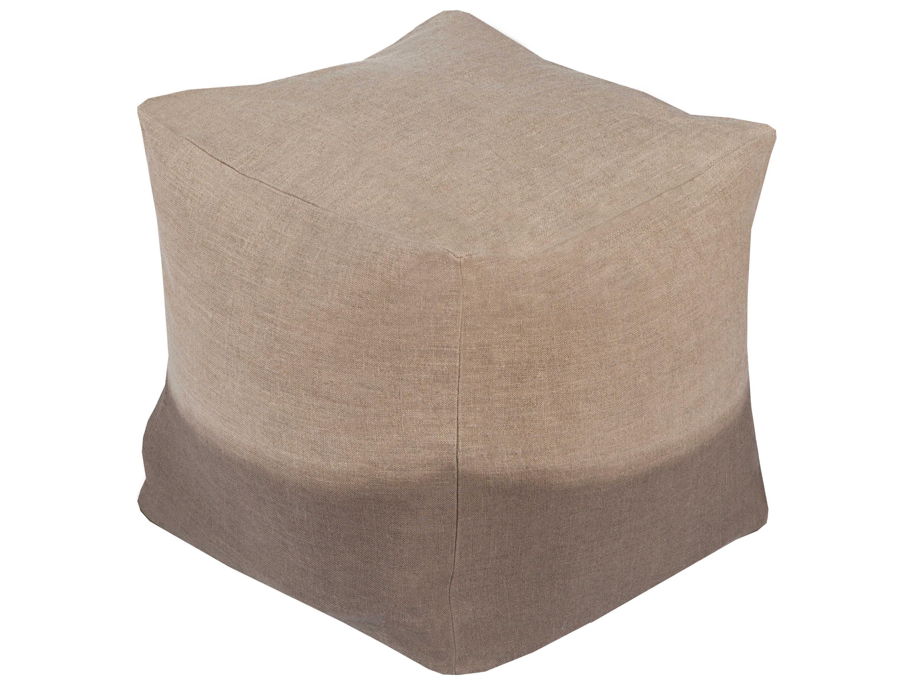 Surya Dip Dyed Taupe Brown Upholstered Ottoman