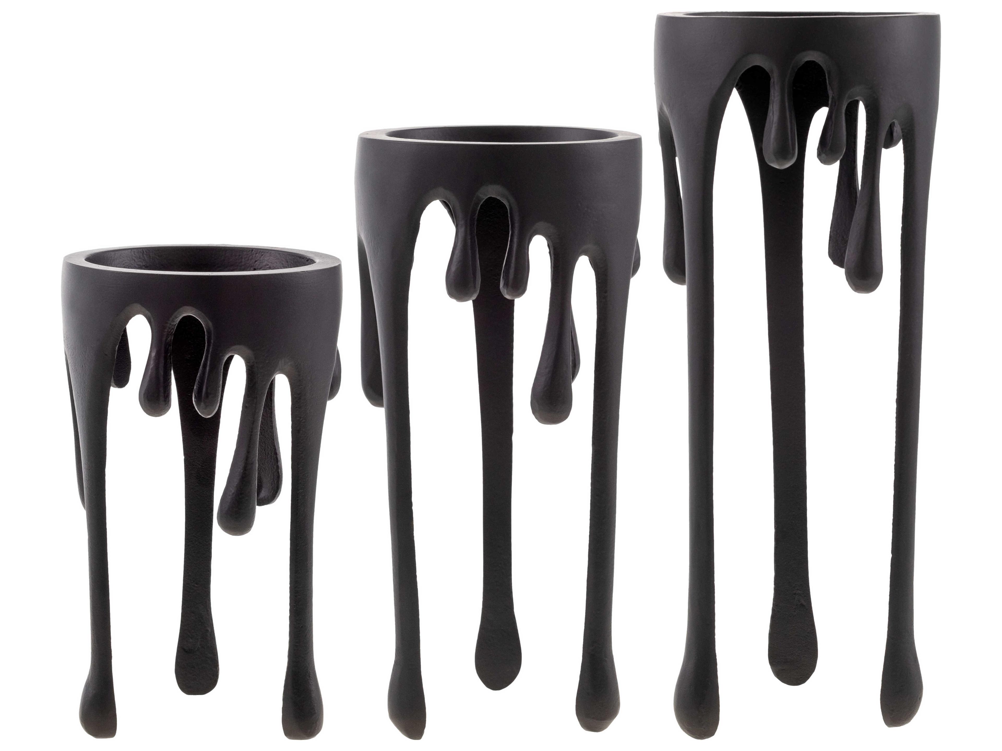 Surya Castellana Black Candle Holder Set of 3
