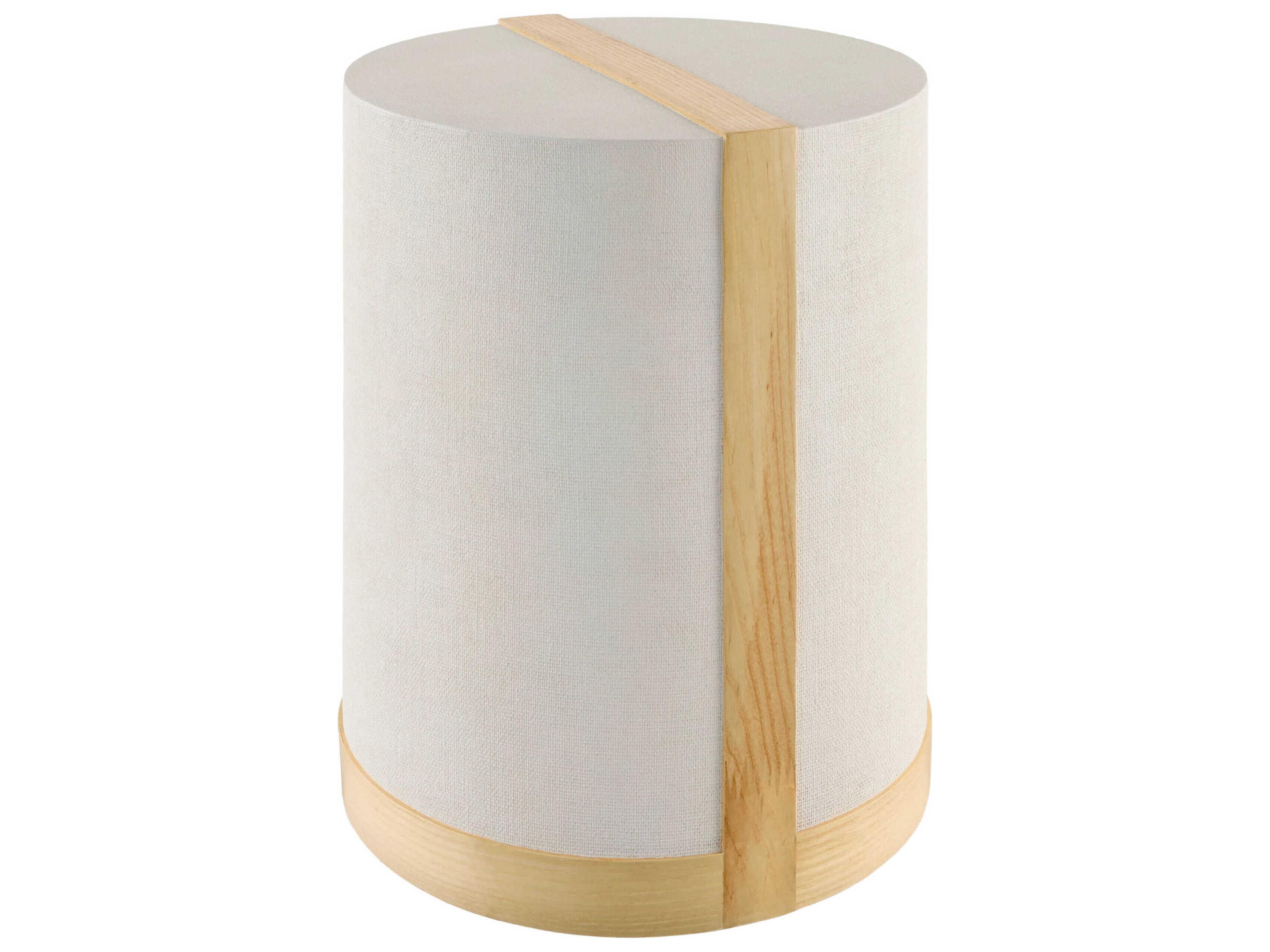 Surya Faron Round Resin Cream Brown End Table