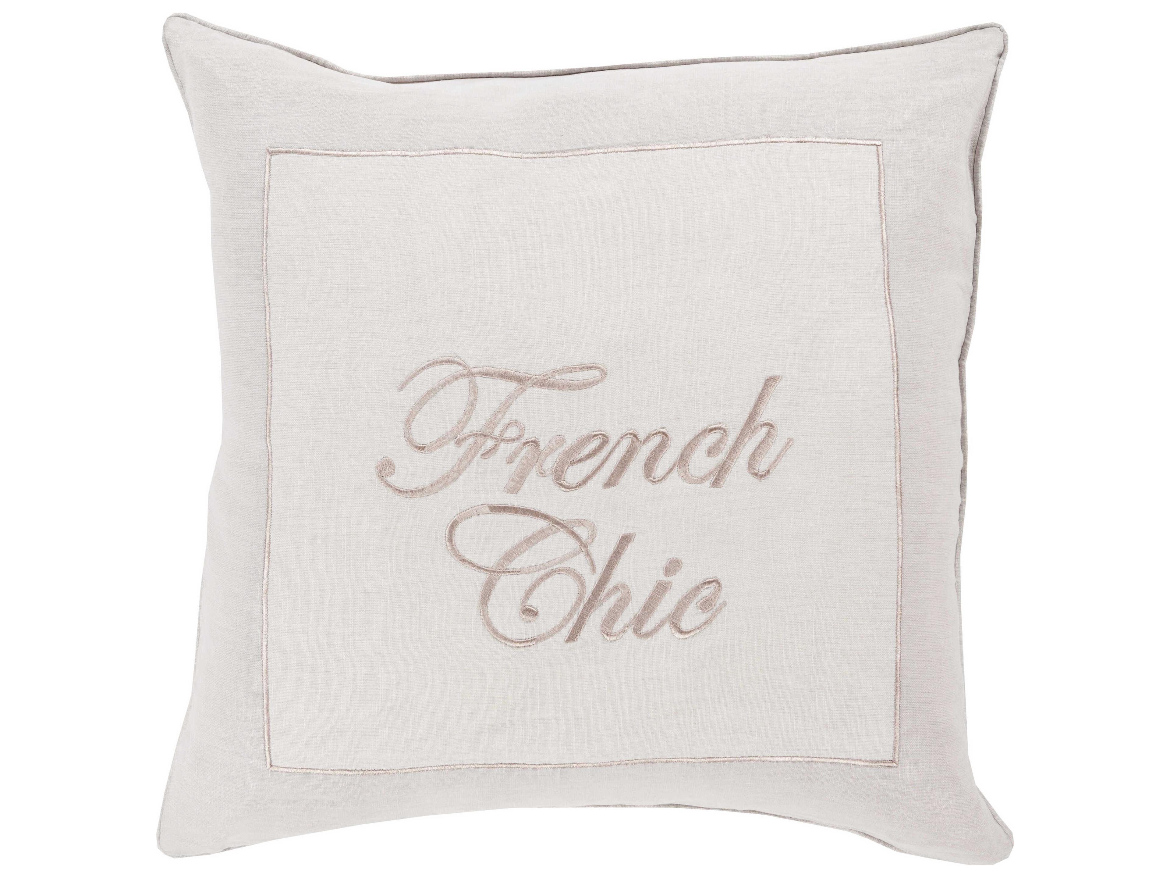 Surya French Chic Light Gray Pillow