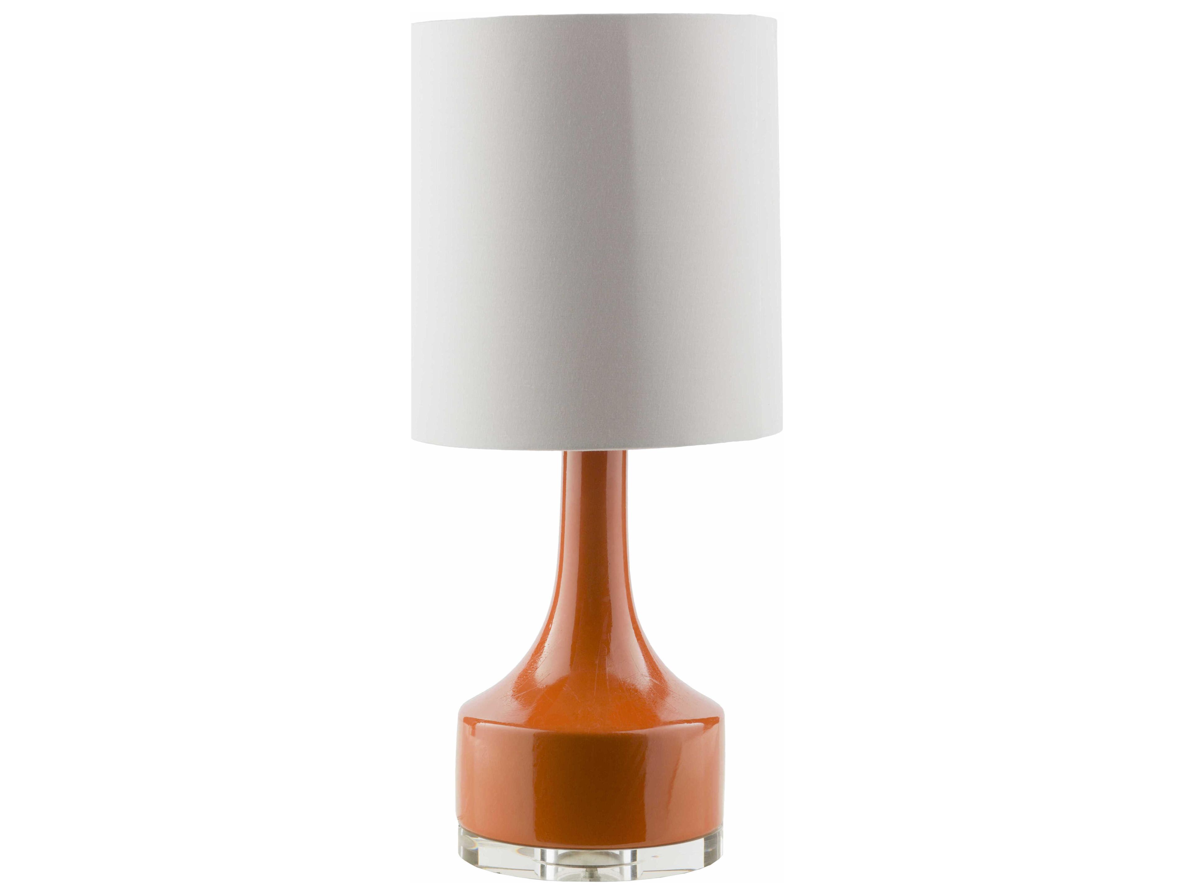 Surya Farris Orange White Cotton Table Lamp