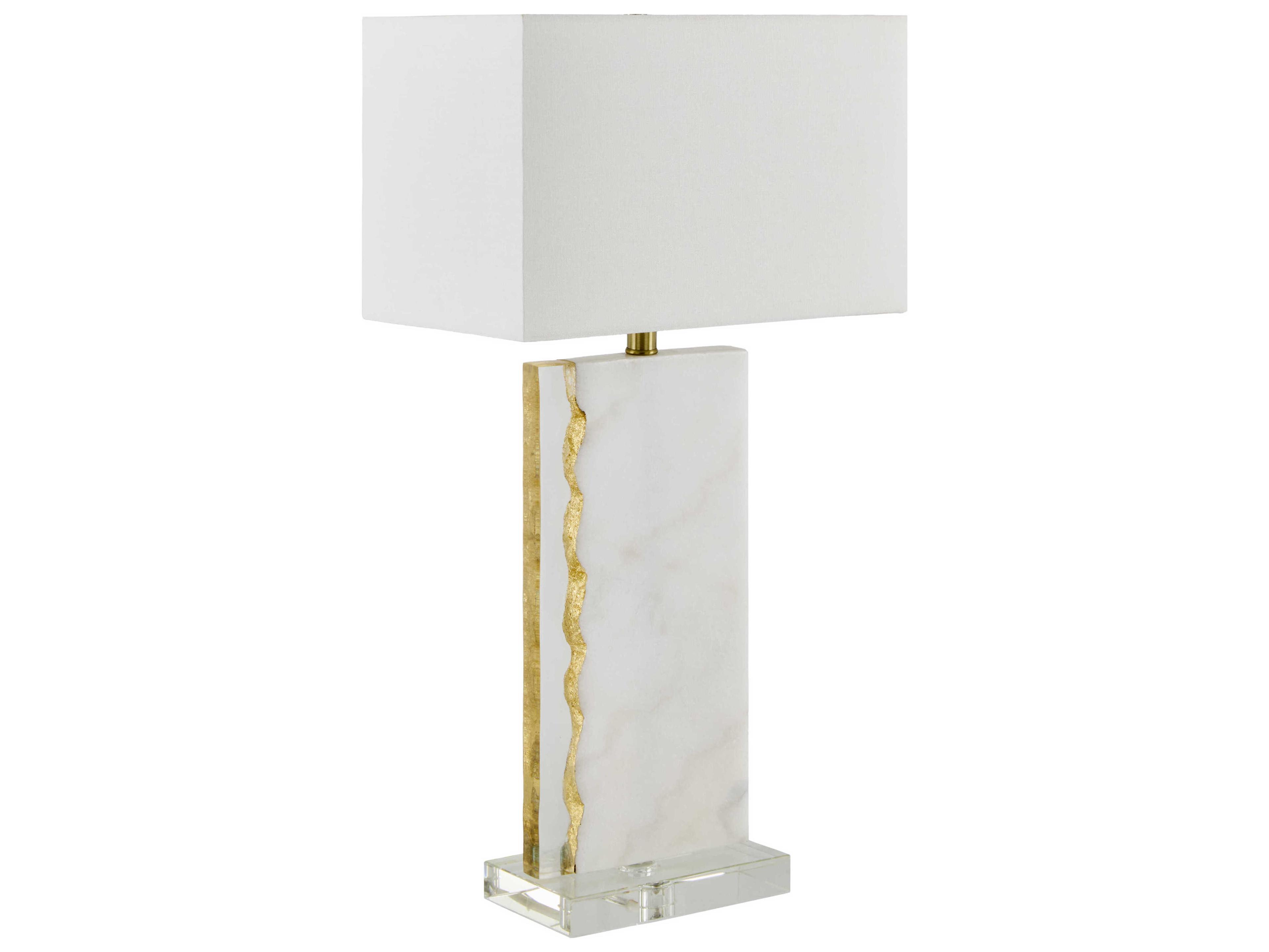 Surya Fivo White Linen Buffet Lamp