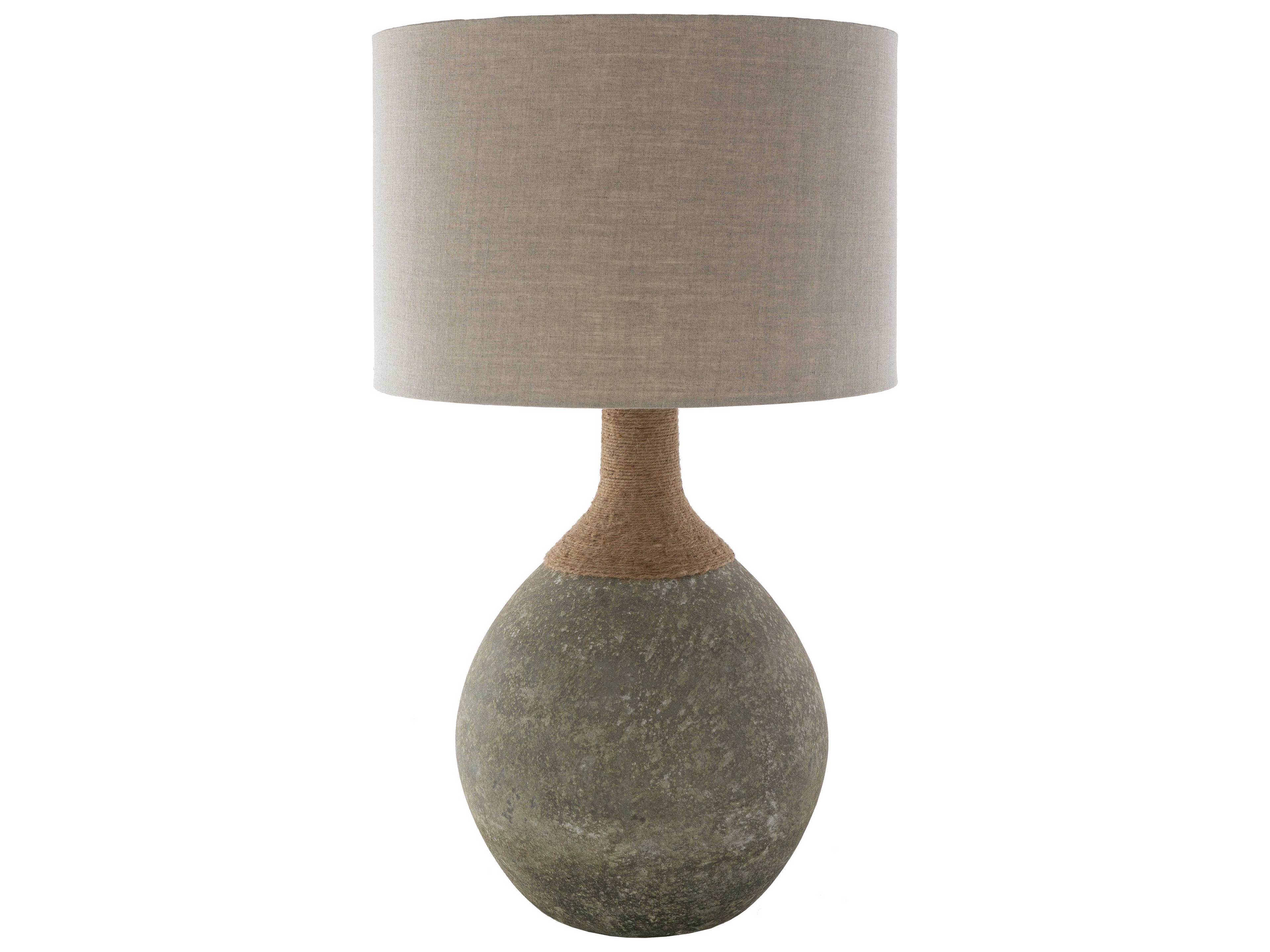 Surya Glacia Sage Khaki Linen Gray Buffet Lamp
