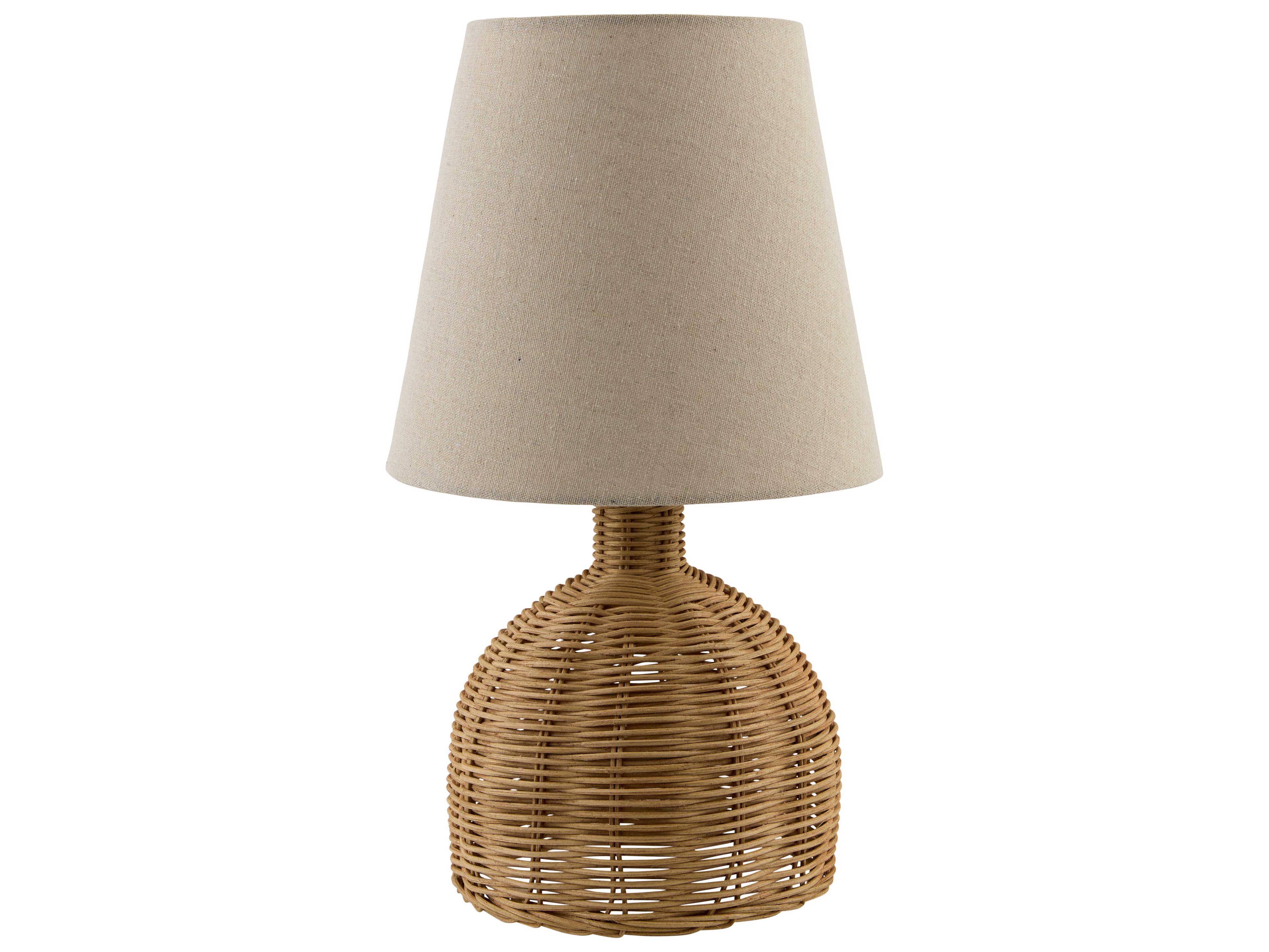Surya Grotta Brown Wheat Linen Table Lamp