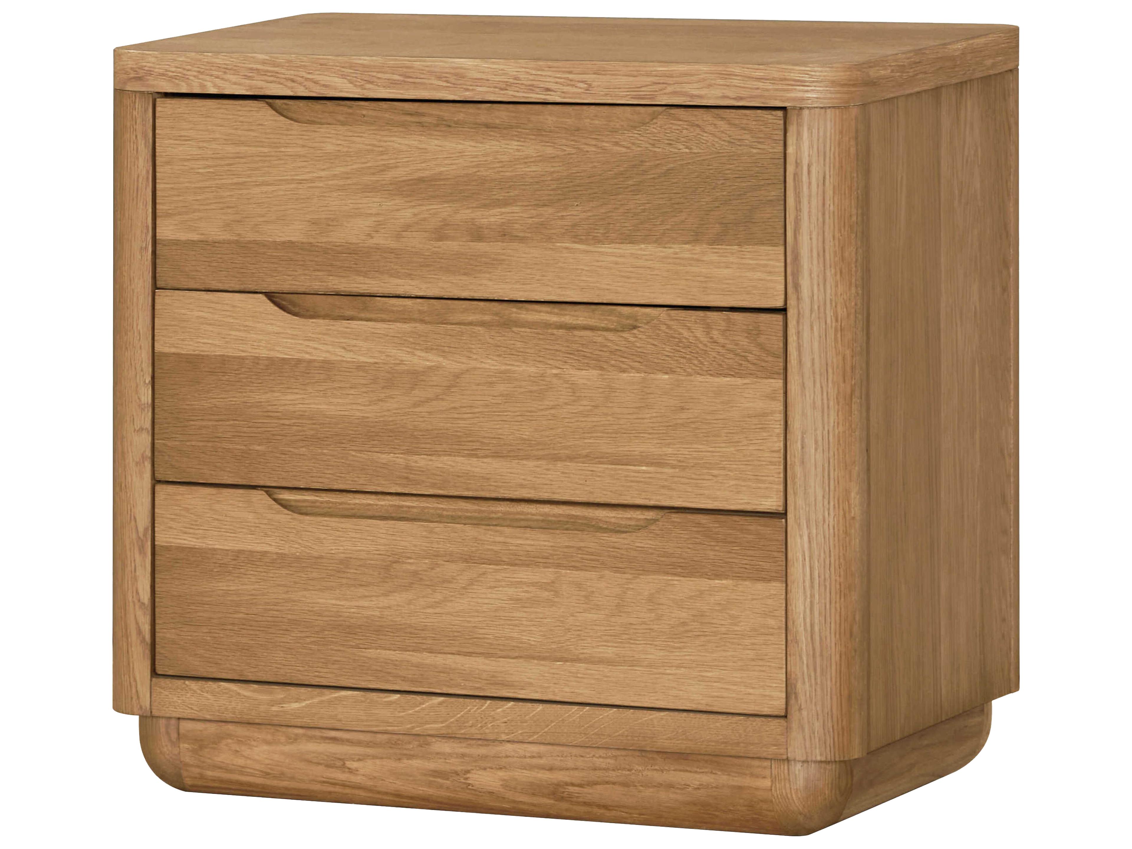 Surya Hundley 3-Drawers Oak Wood Nightstand