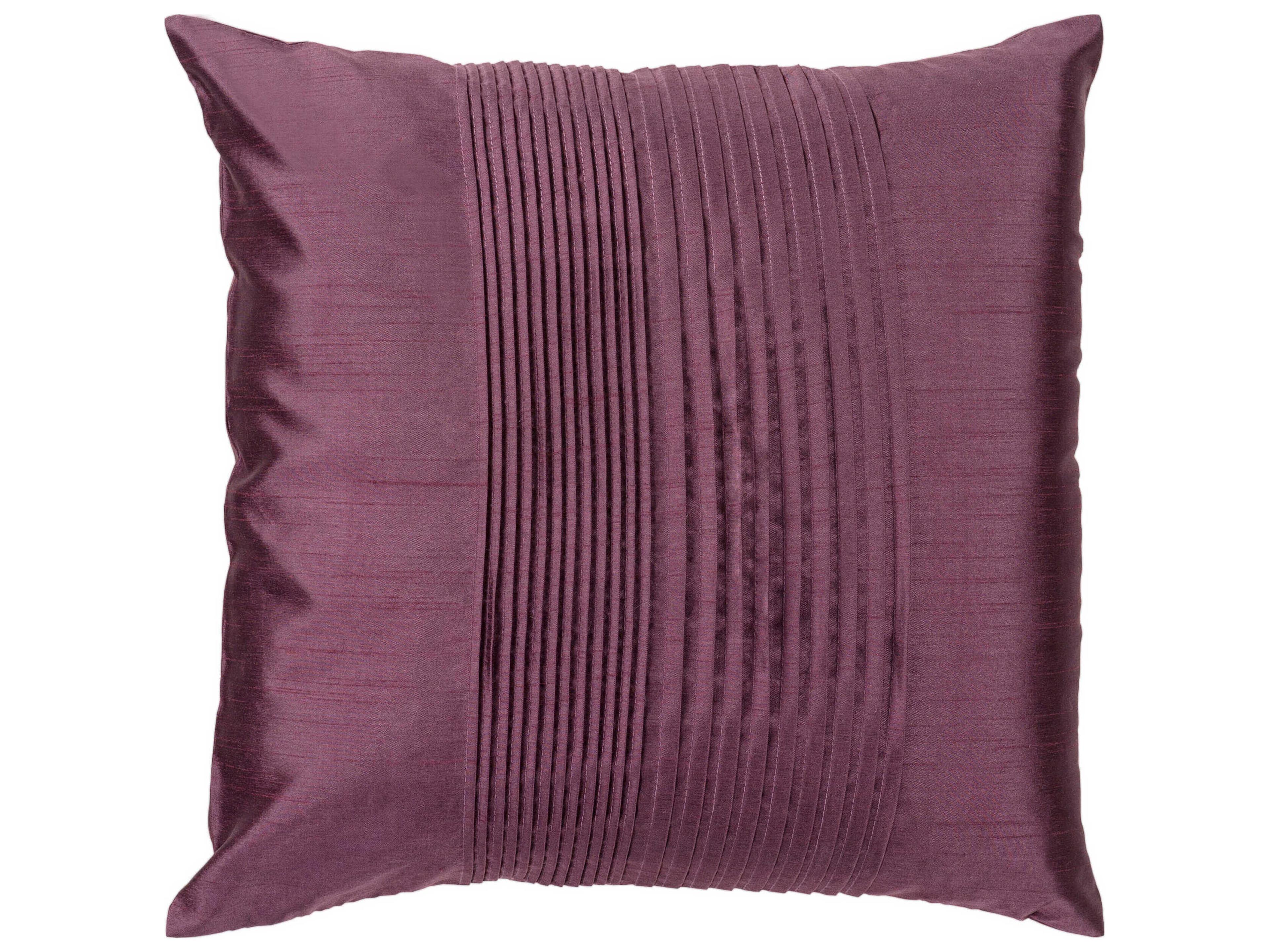 Surya Solid Pleated Plum Pillow