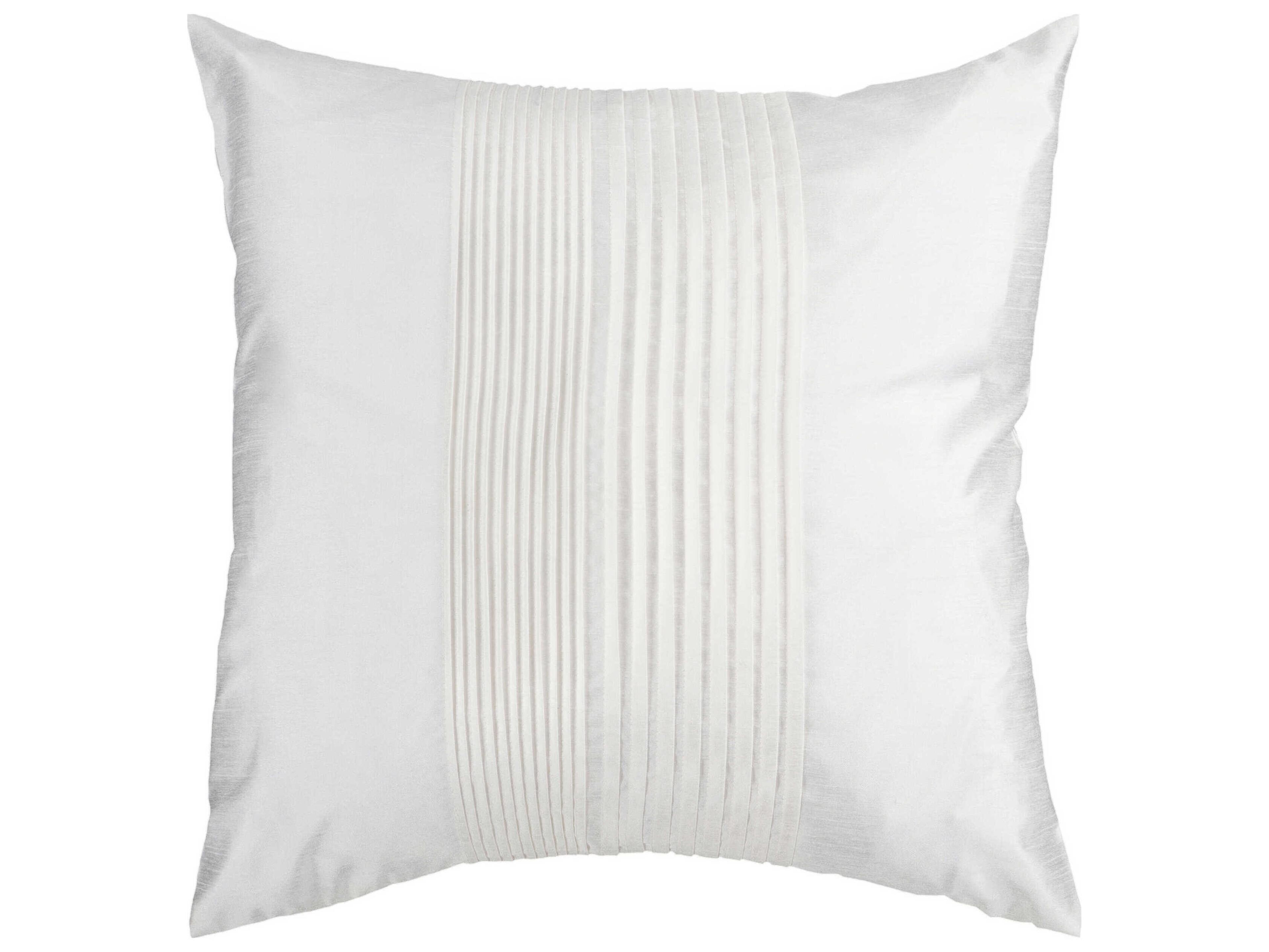Surya Solid Pleated White Pillow