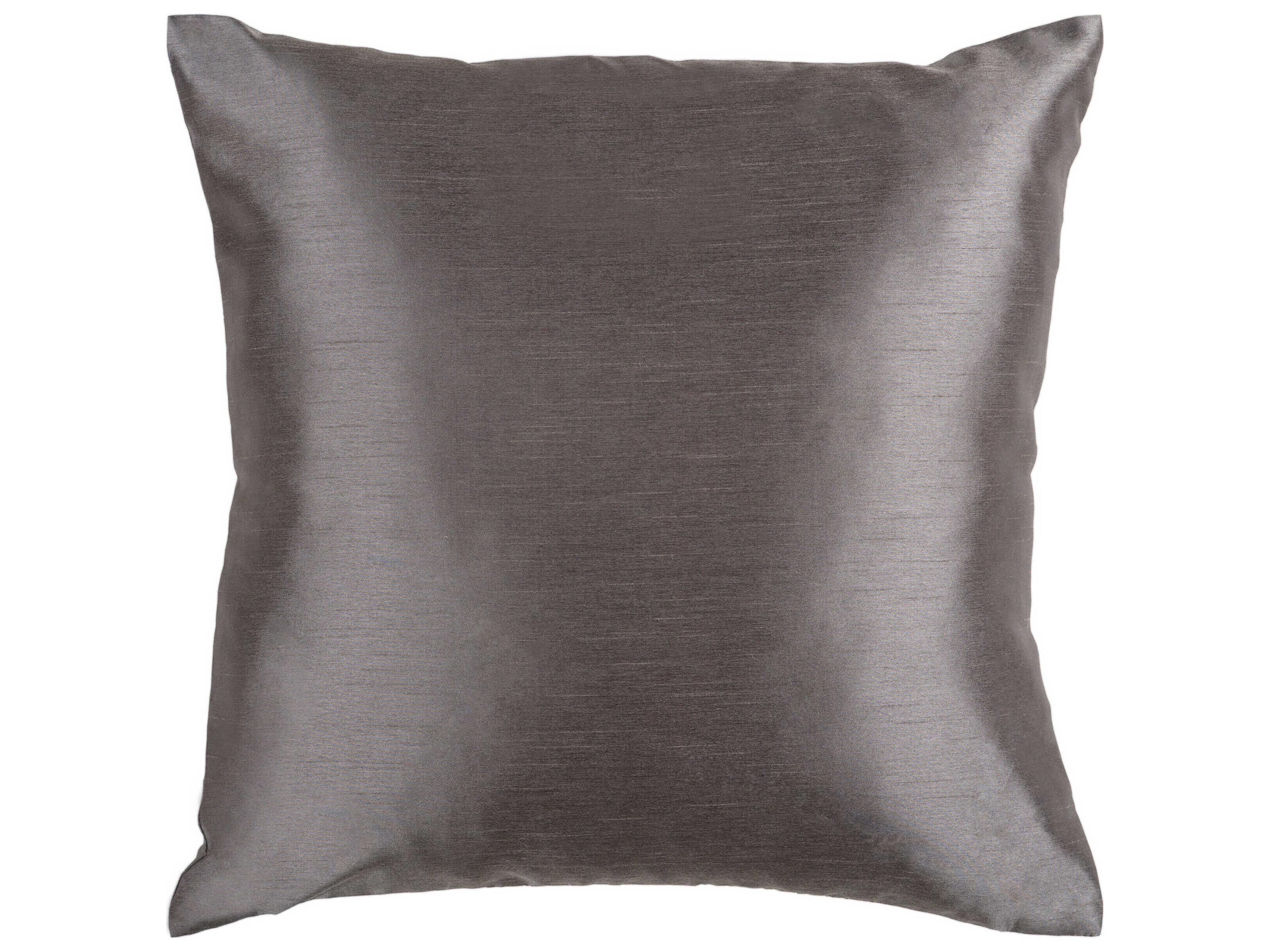 Surya Solid Luxe Charcoal Pillow