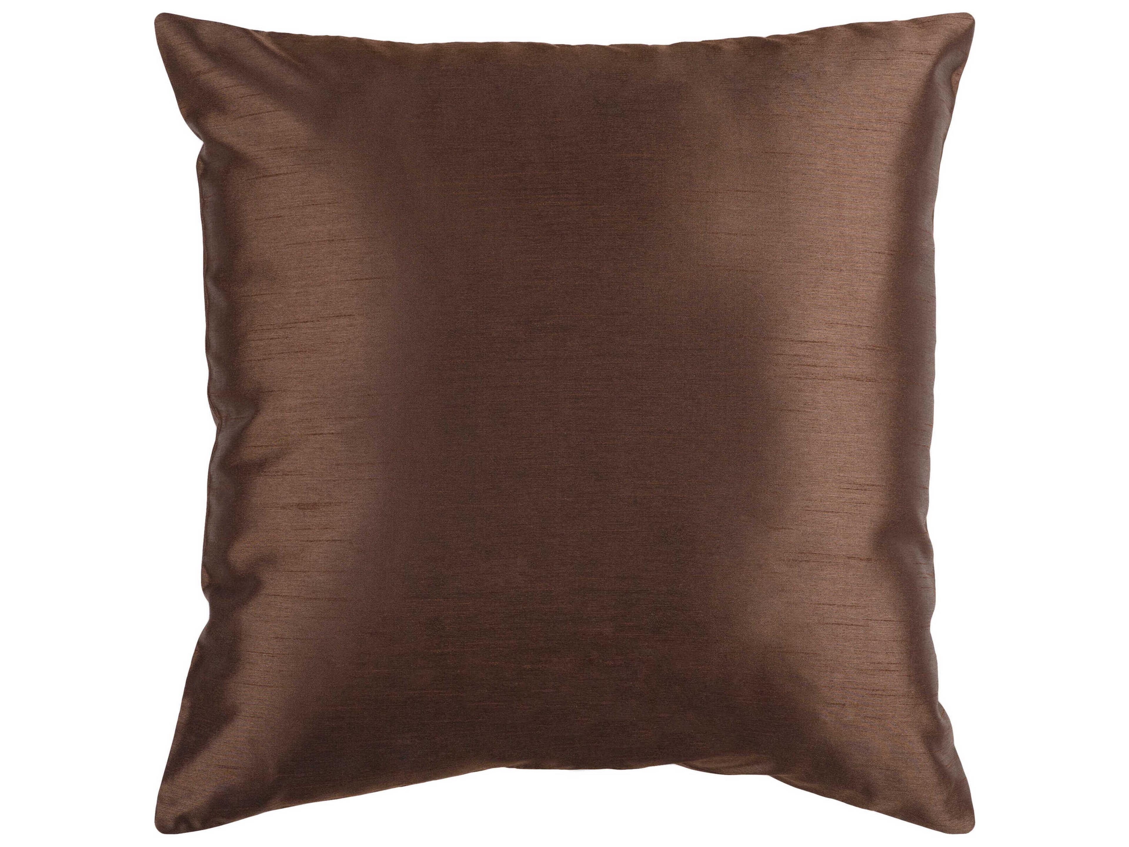 Surya Solid Luxe Dark Brown Pillow