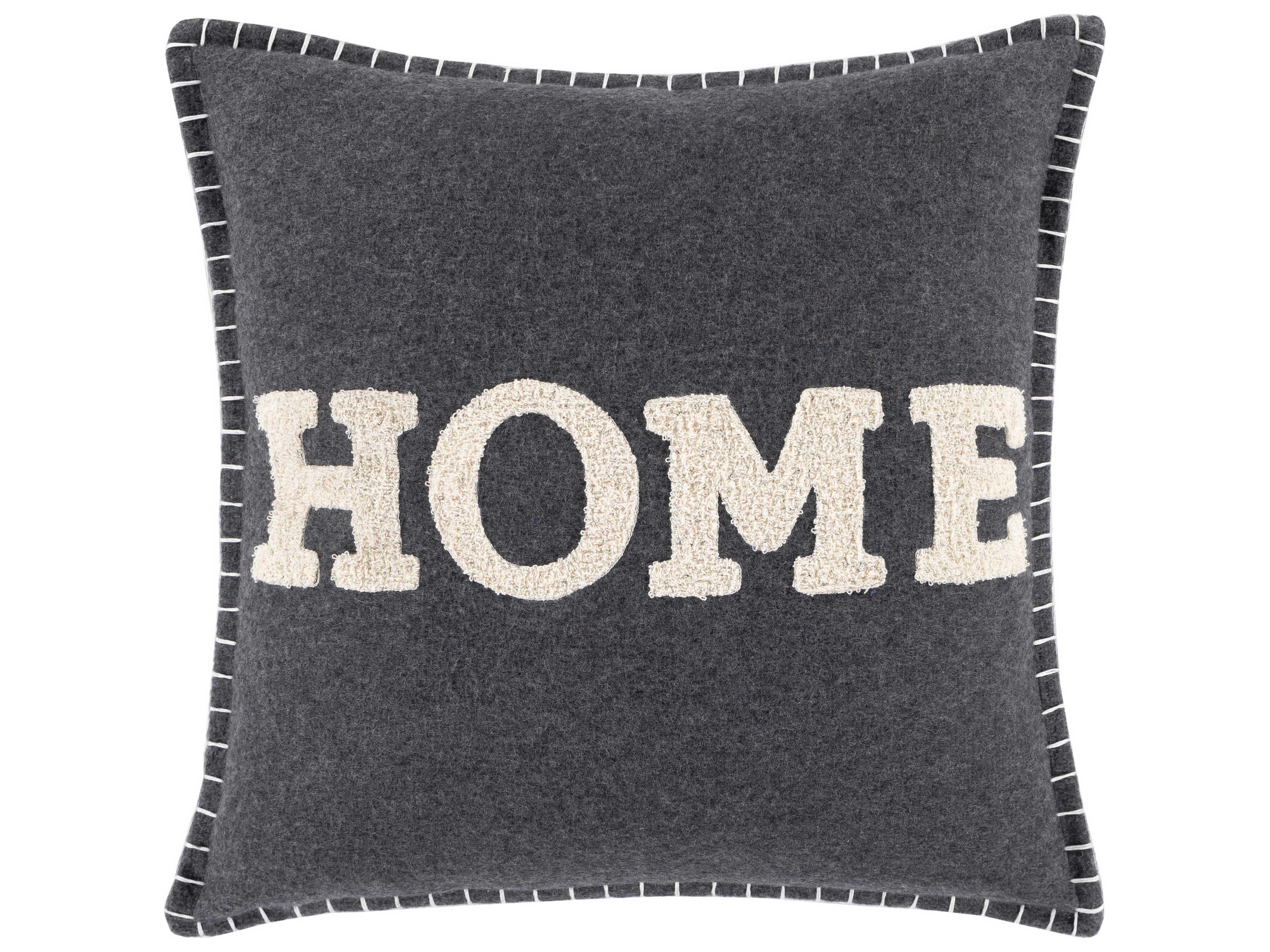 Surya Home Time Black / Charcoal / Wheat Pillow