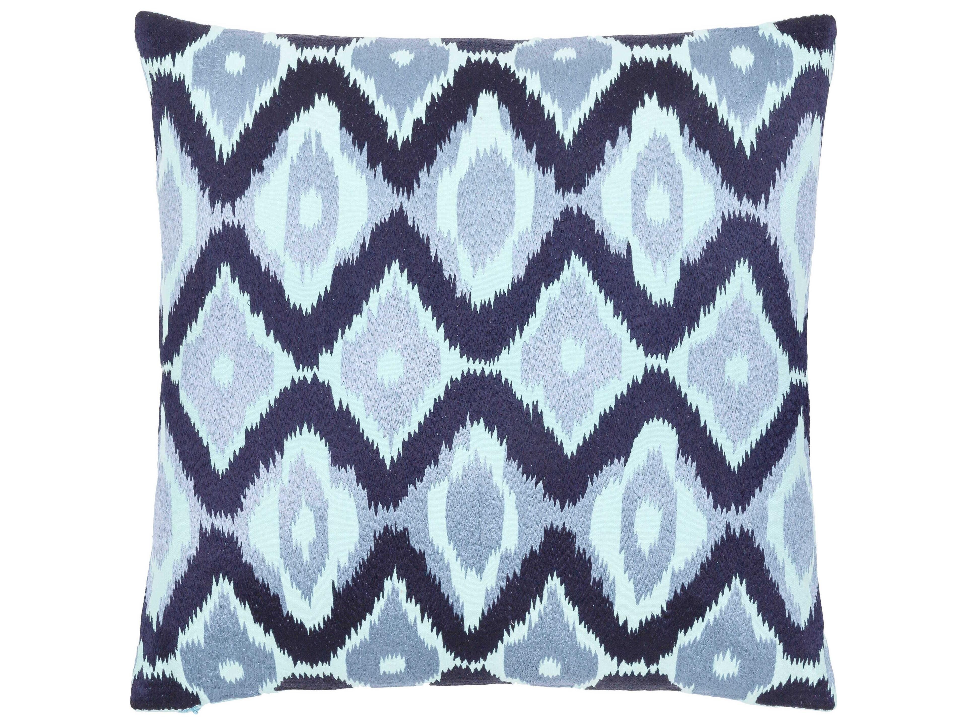 Surya Ikat Luxe Pale Blue / Navy / Light Blue Pillow