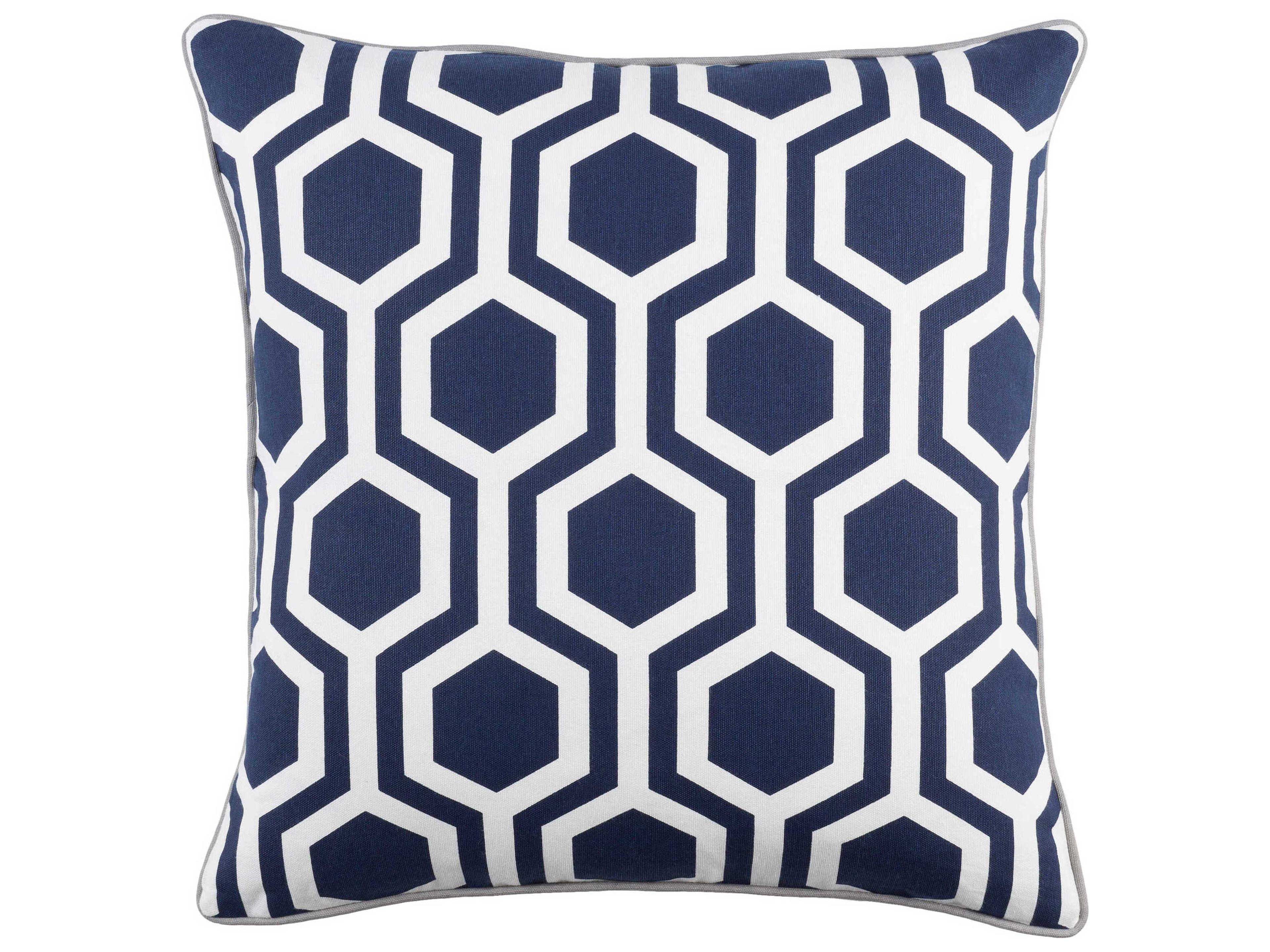 Surya Inga Navy / Off-White / Light Gray Pillow