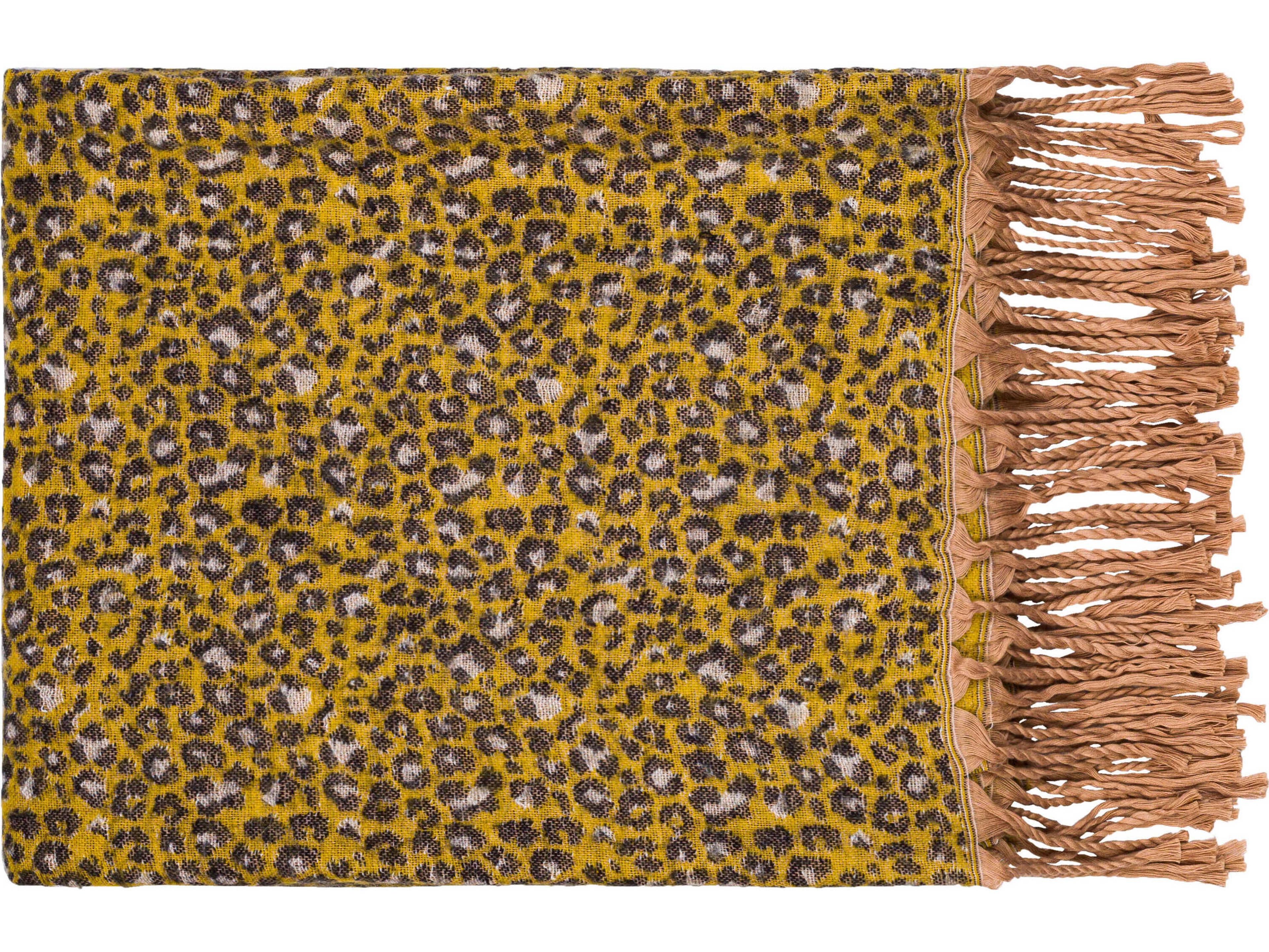 Surya Jacquie Charcoal / Mustard / Black Throw