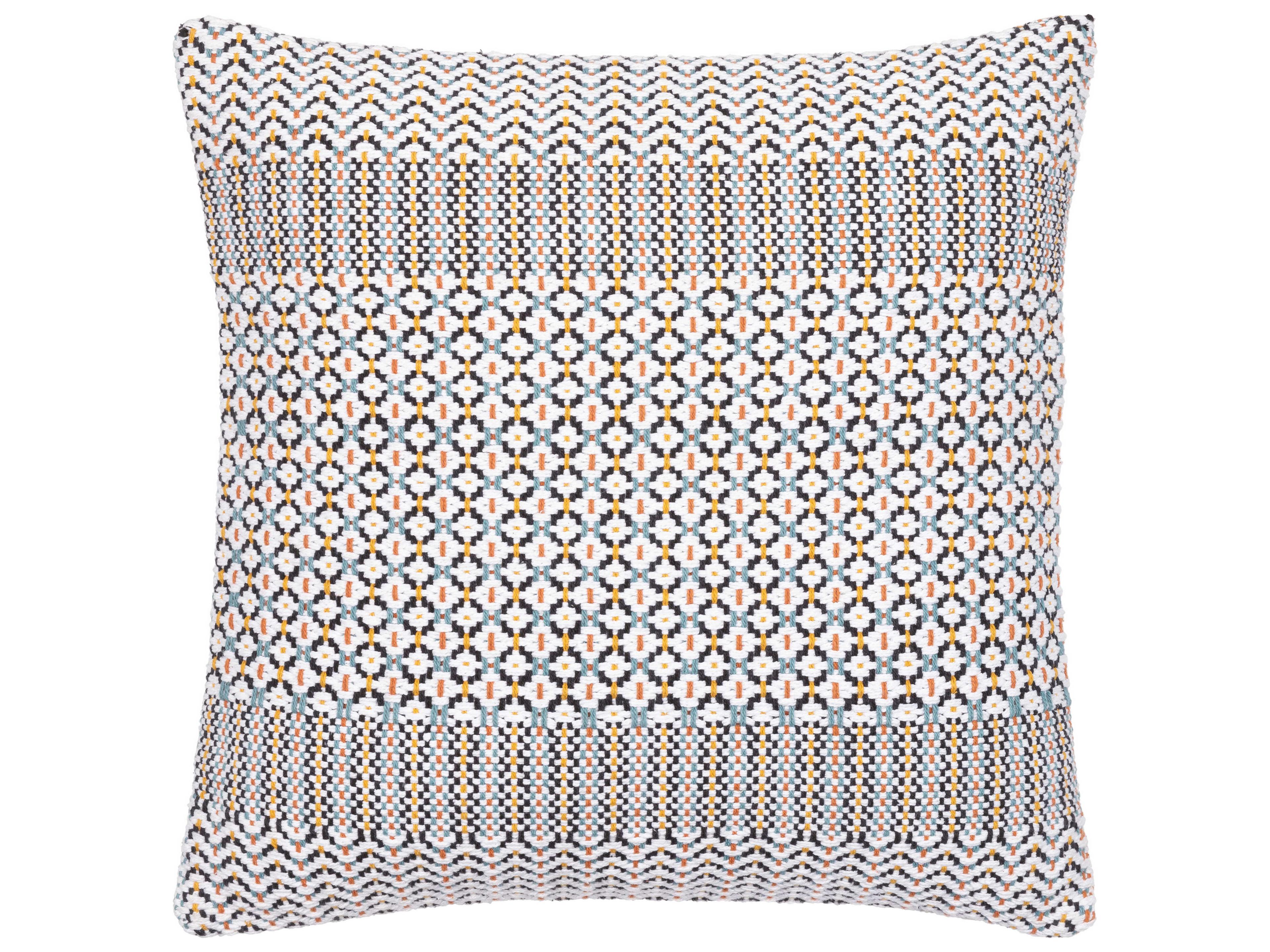 Surya Jaden Ink Blue / Light Beige / White Pillow