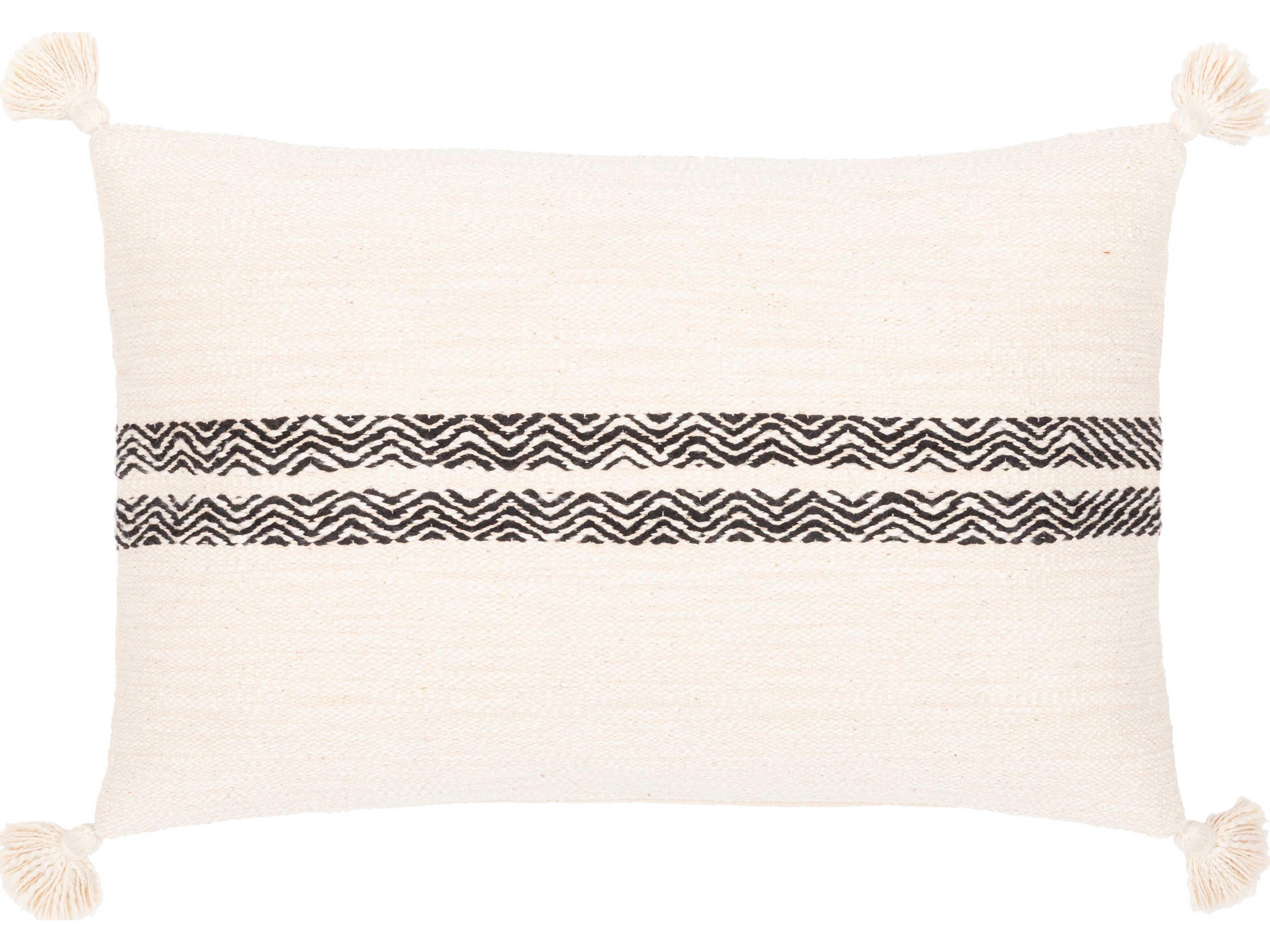 Surya Josie Cream / Light Beige / Black Pillow