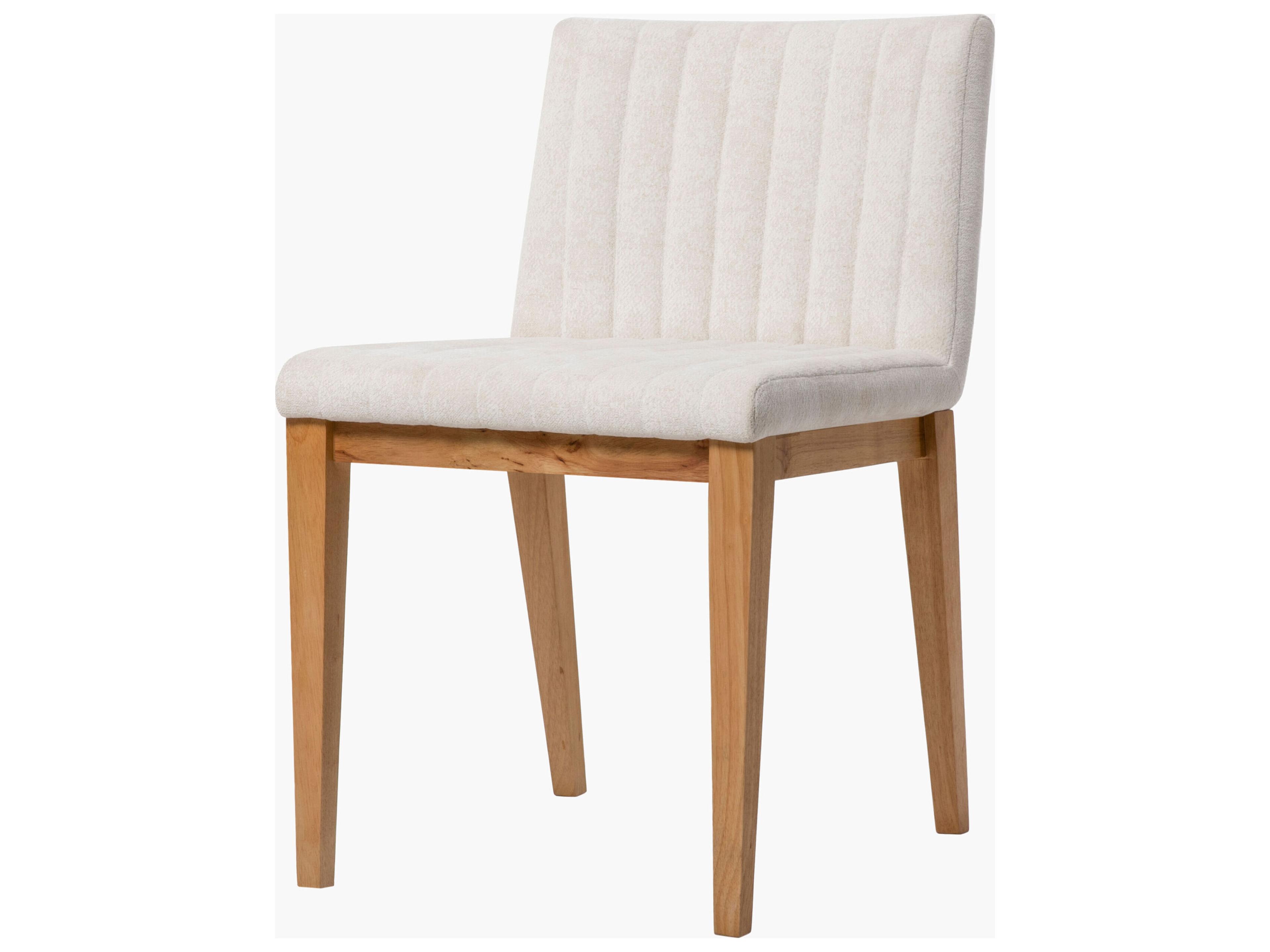 Surya Joanne Rubberwood White Upholstered Armless Dining Chair Set of 2