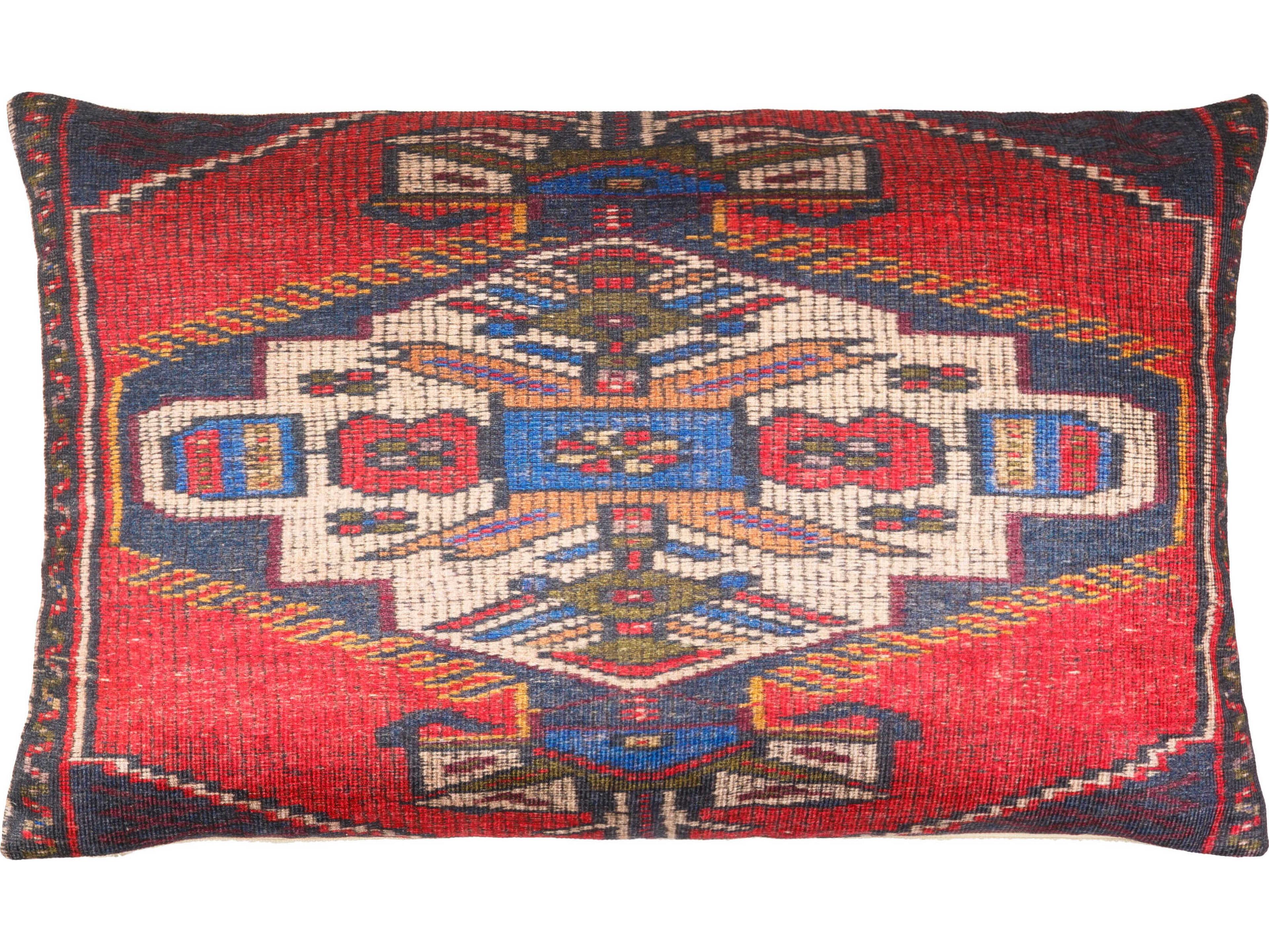 Surya Javed Light Beige / Red / Dark Blue Pillow