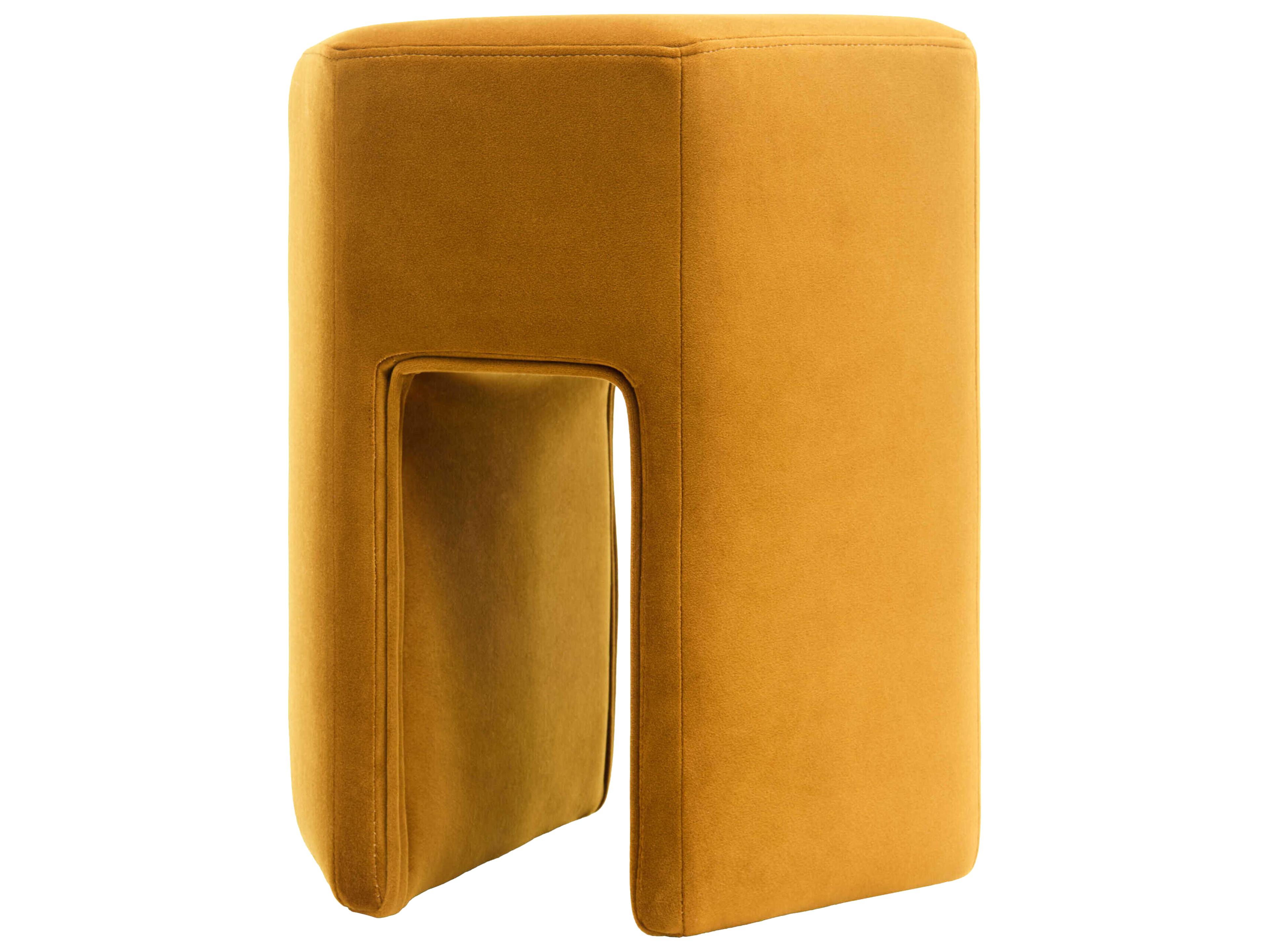 Surya Kaden Mustard Yellow Upholstered Ottoman