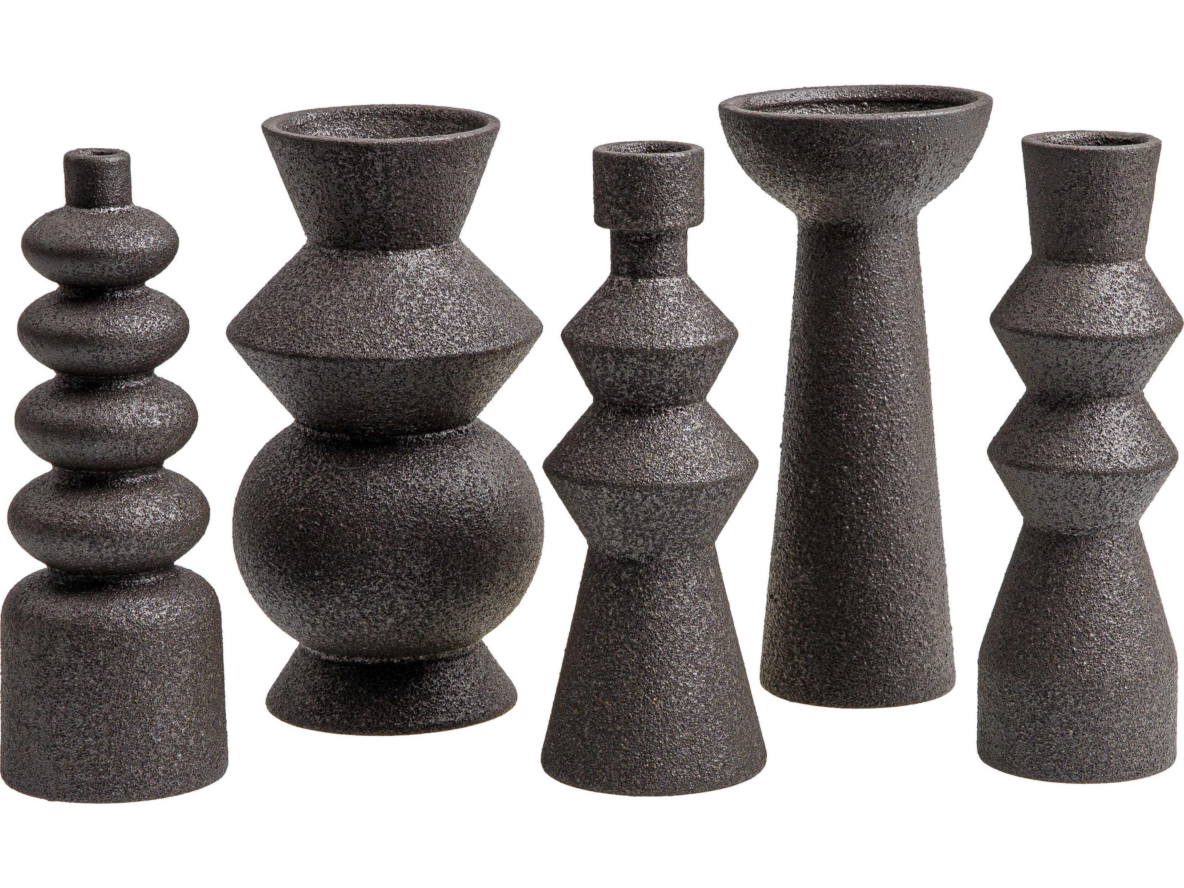 Surya Konark Black Vase Set of 5