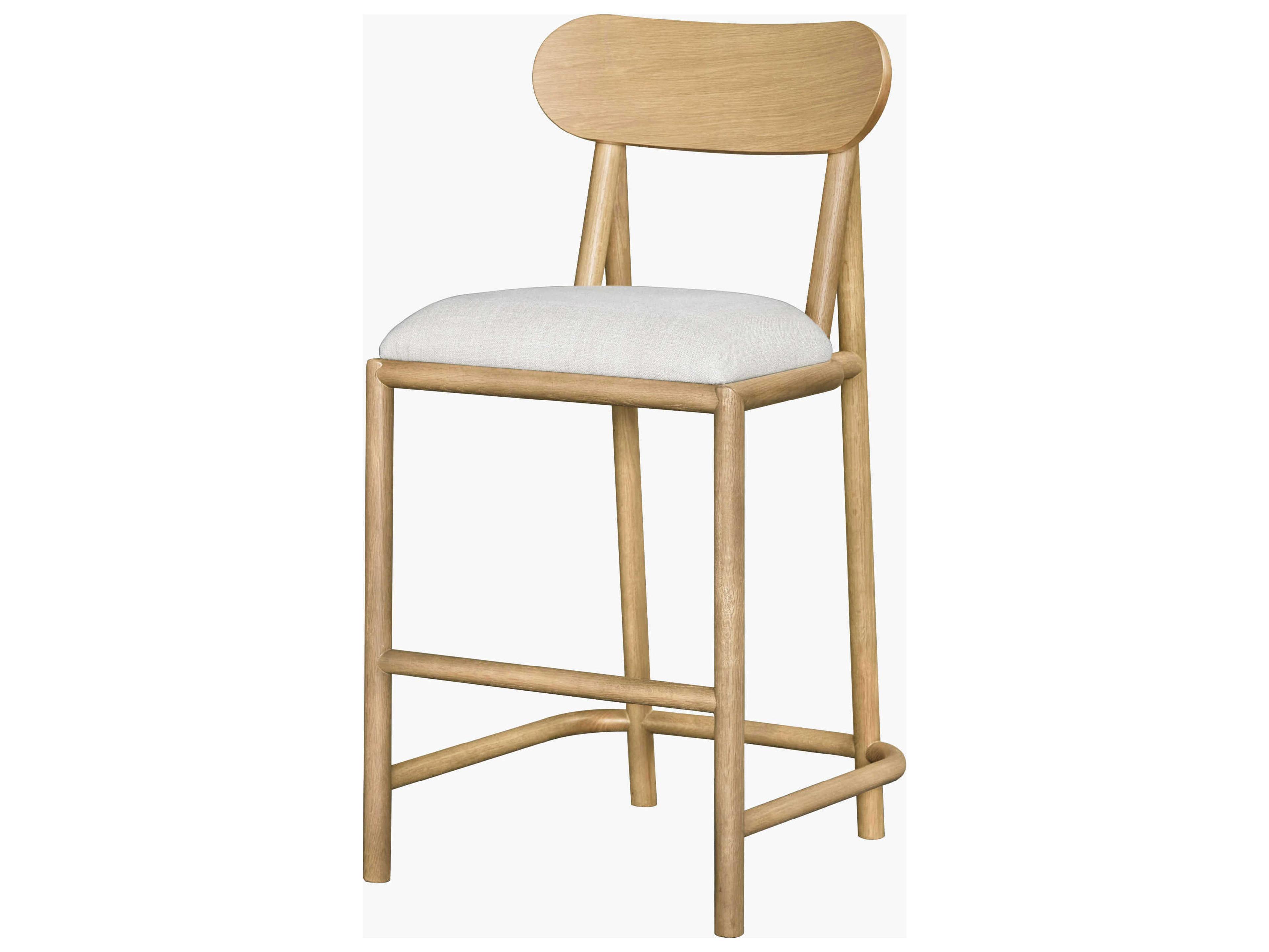 Surya Keating Upholstered Oak Wood Counter Stool