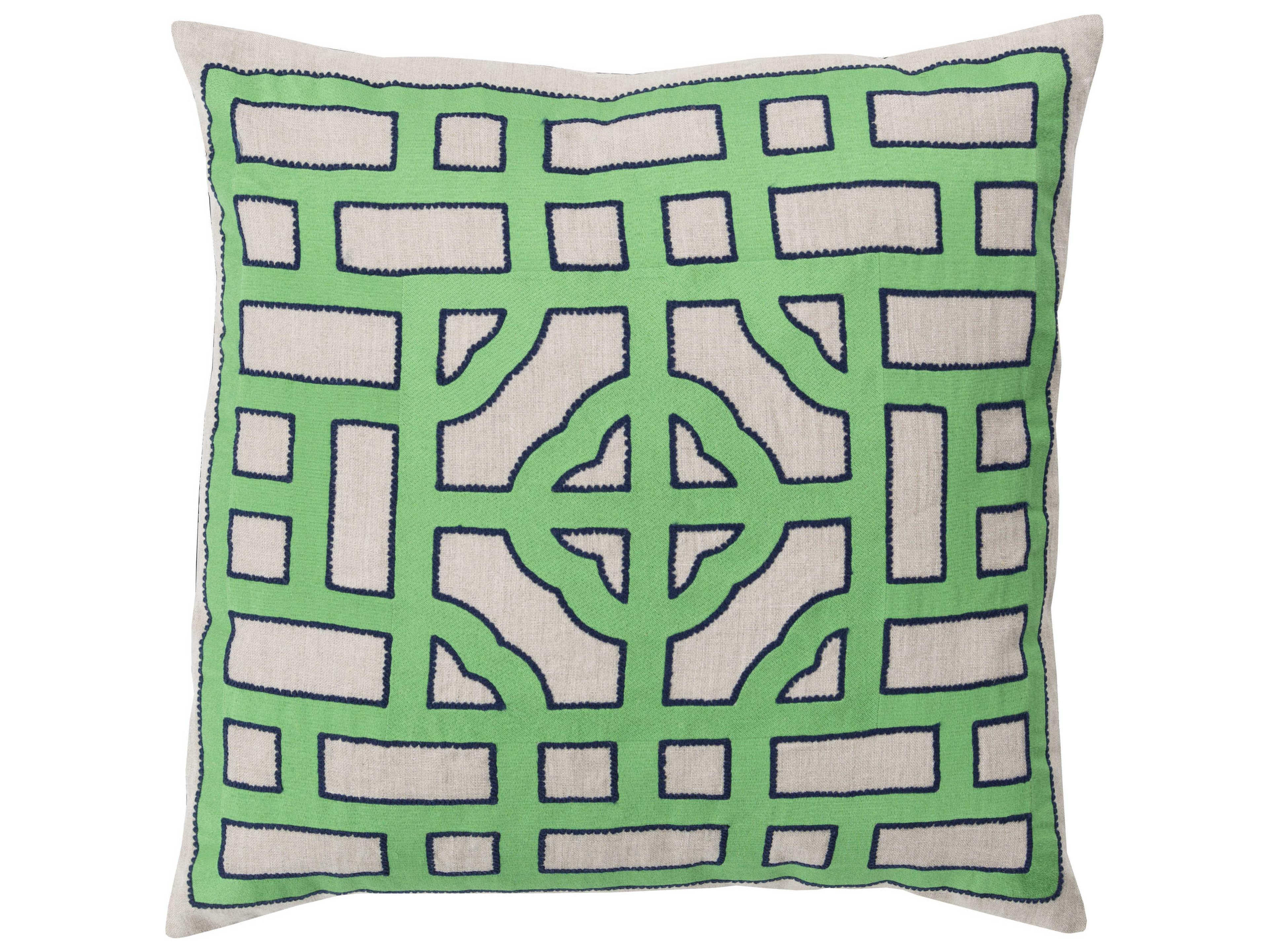Surya Chinese Gate Green Pillow