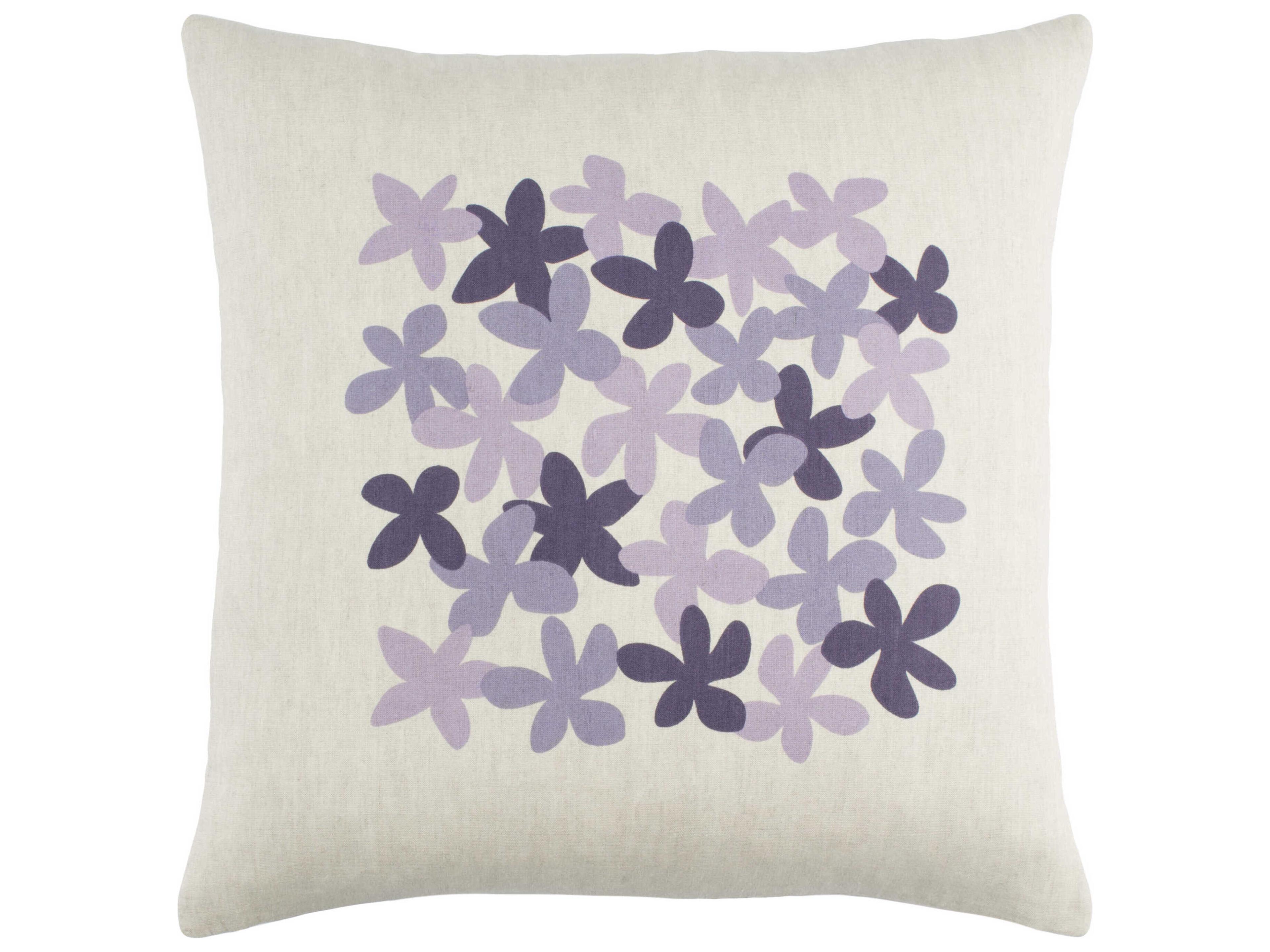 Surya Little Flower Purple Pillow
