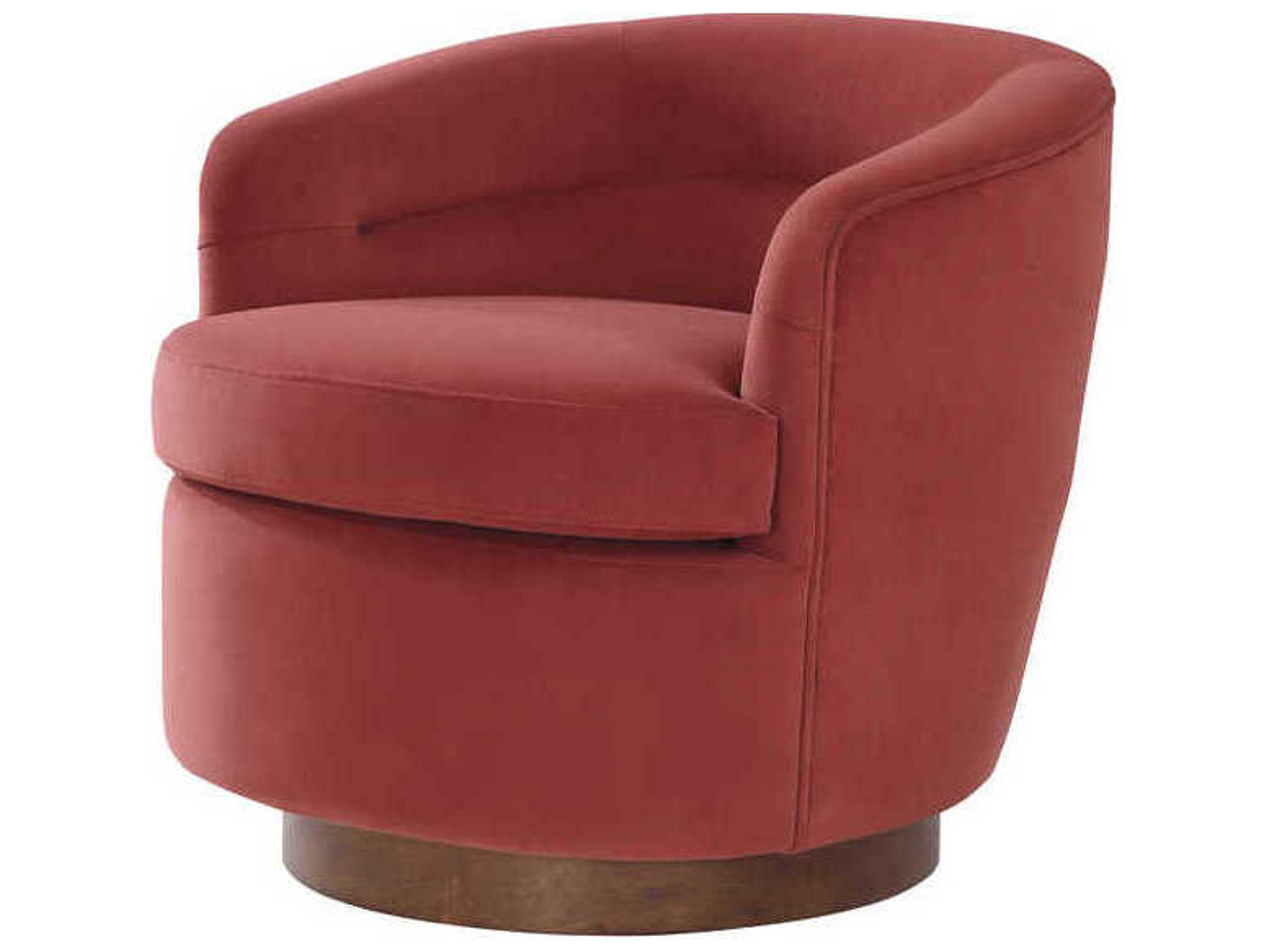 Surya Leigh Swivel Red Fabric Accent Chair