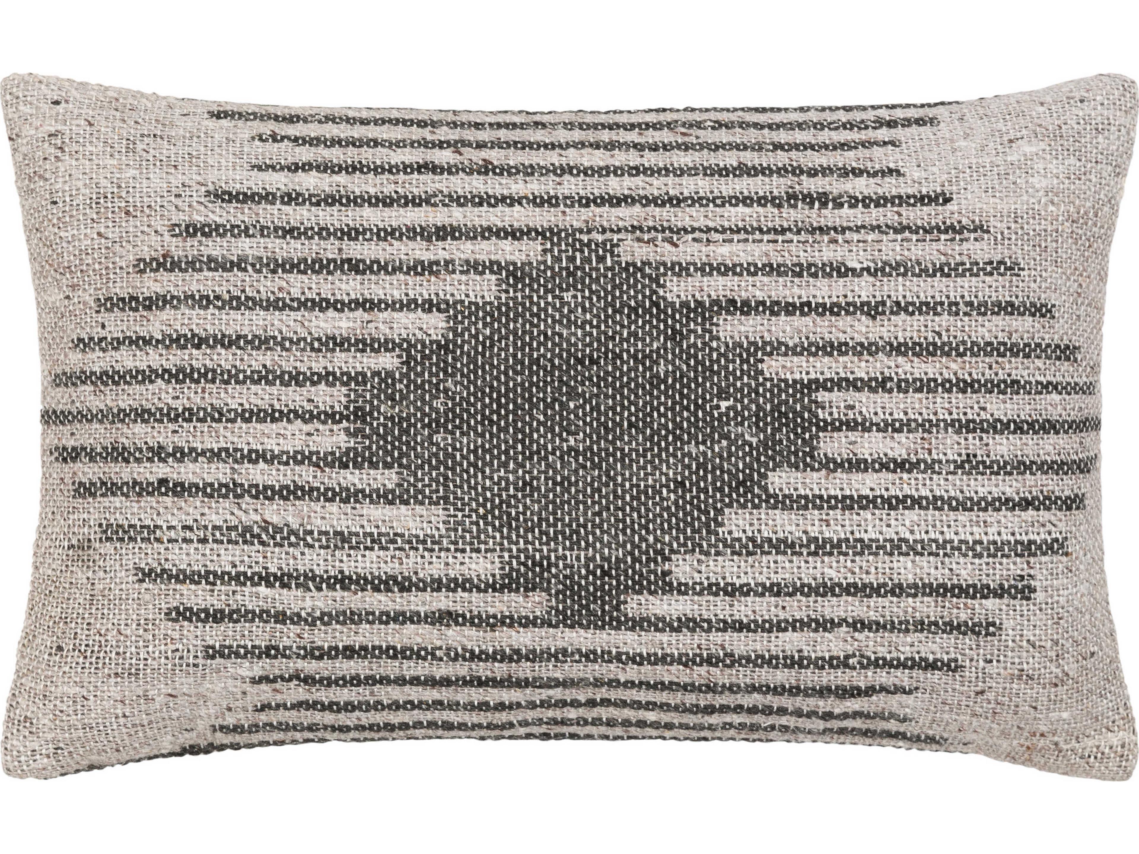 Surya Lewis Charcoal / Medium Gray / Black Pillow