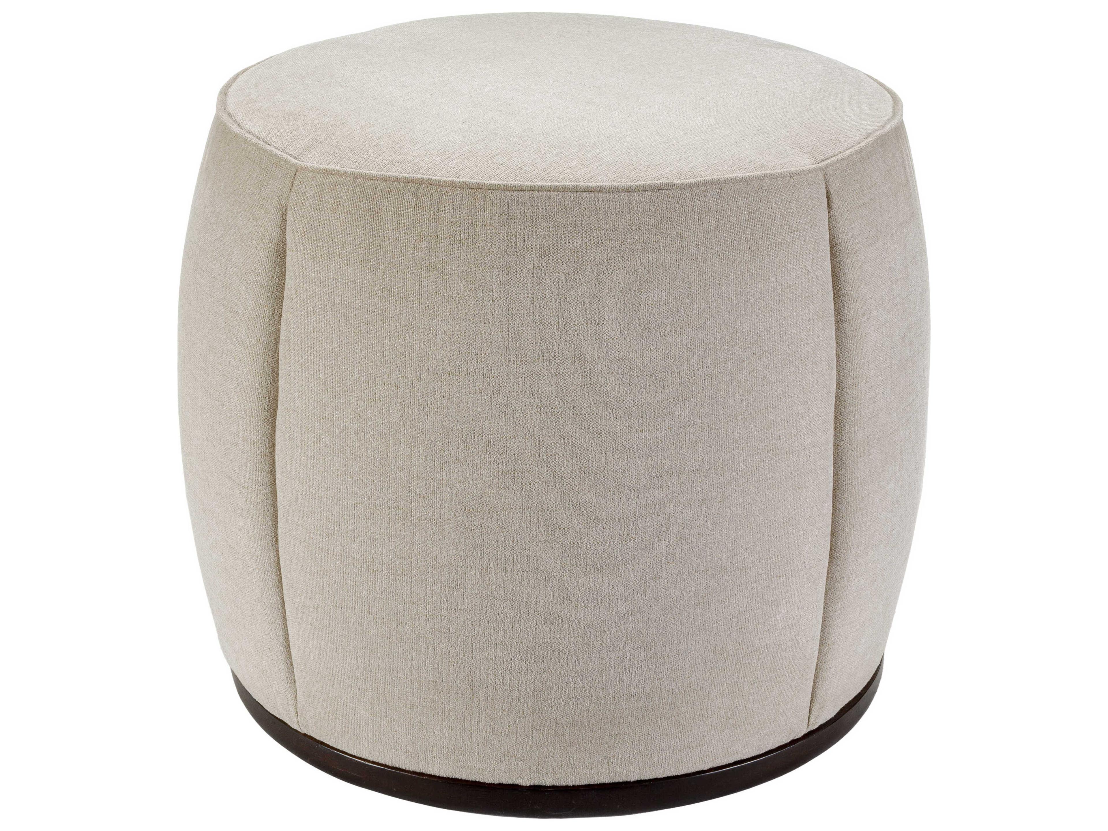 Surya Lanza Dark Brown Tan Upholstered Ottoman