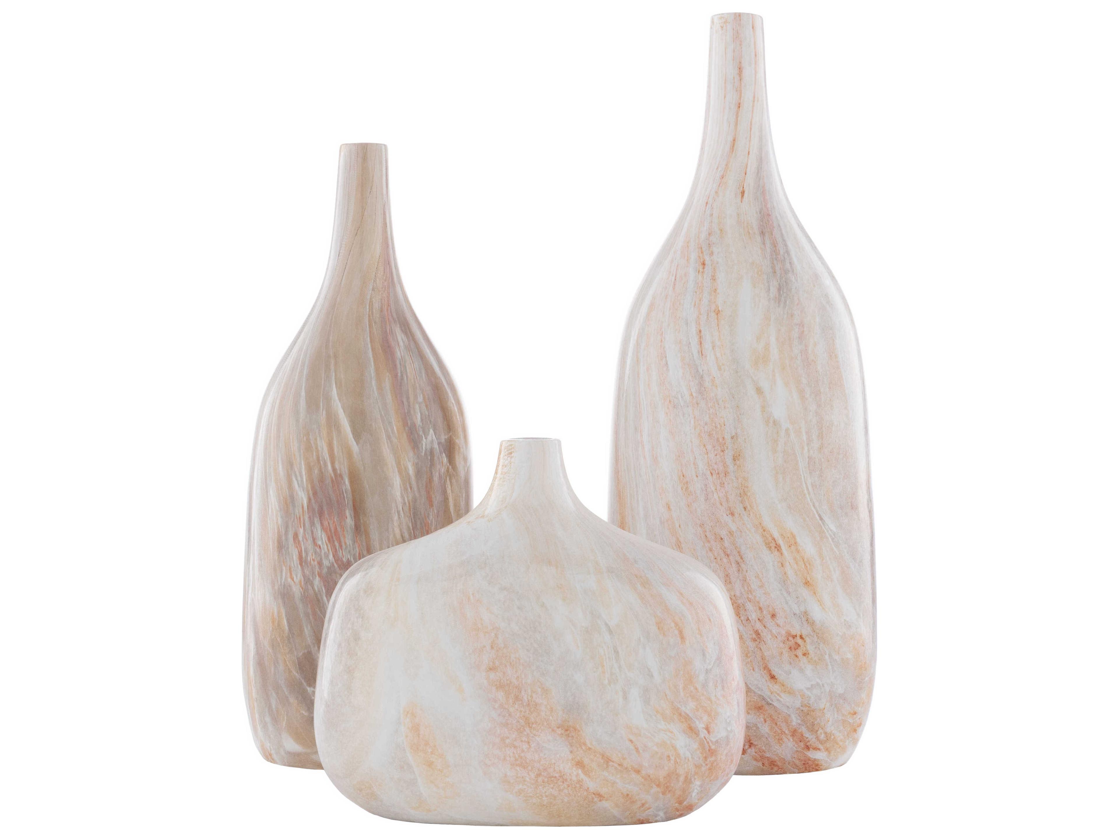 Surya Marble White Vase Set of 3