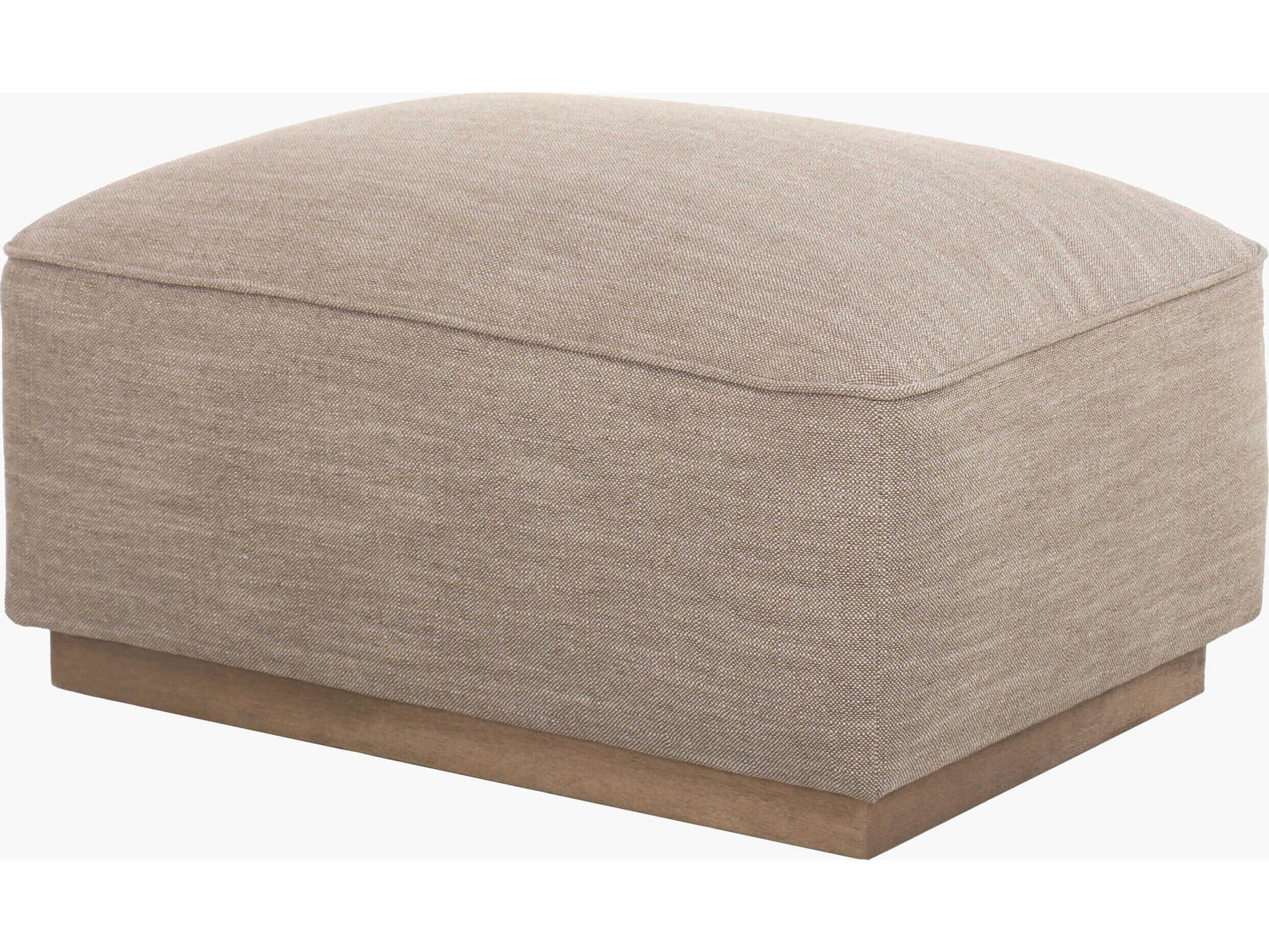 Surya Moore Beige Upholstered Ottoman