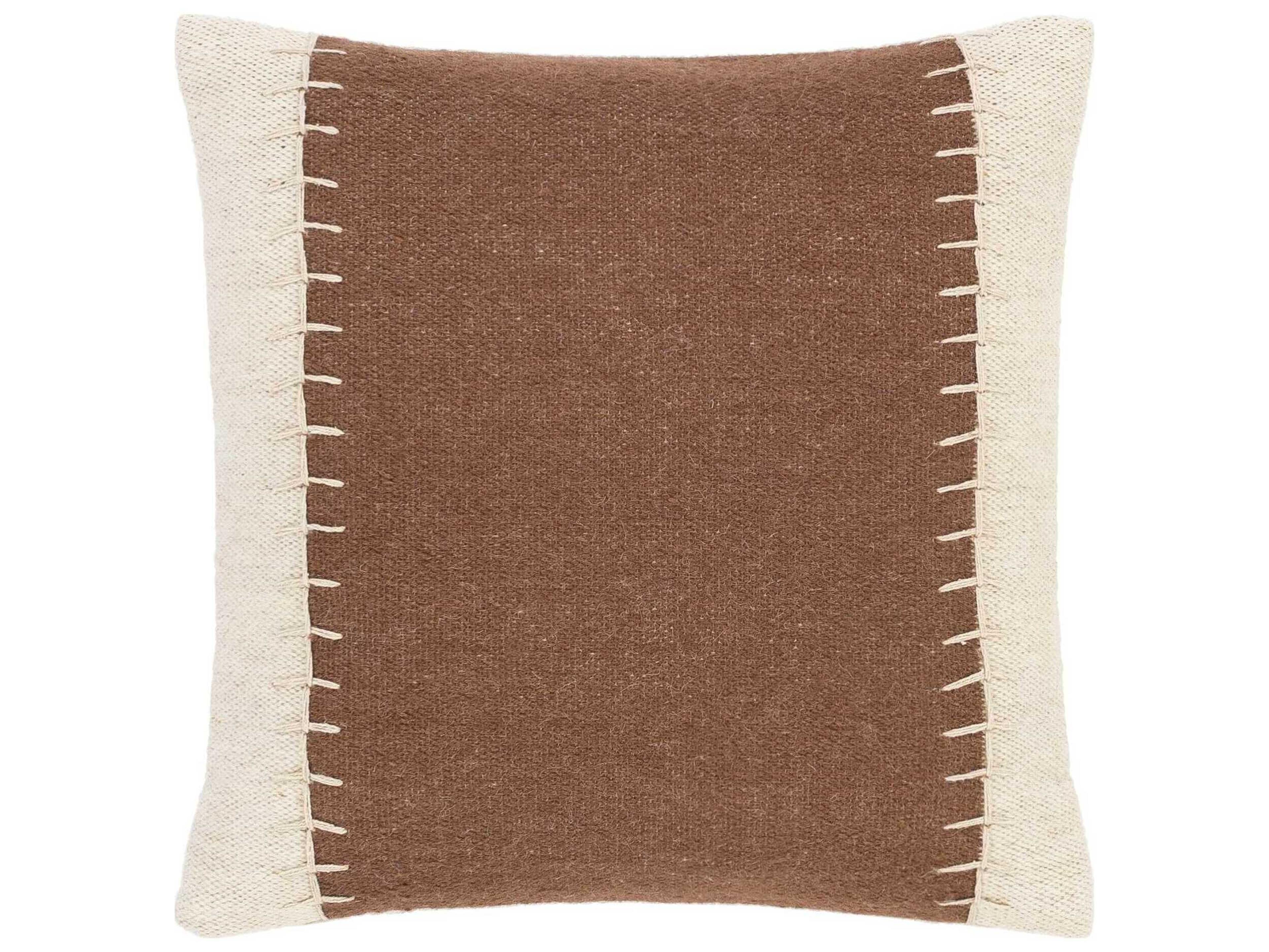 Surya Niko Dark Brown / Ivory / Off-White Pillow