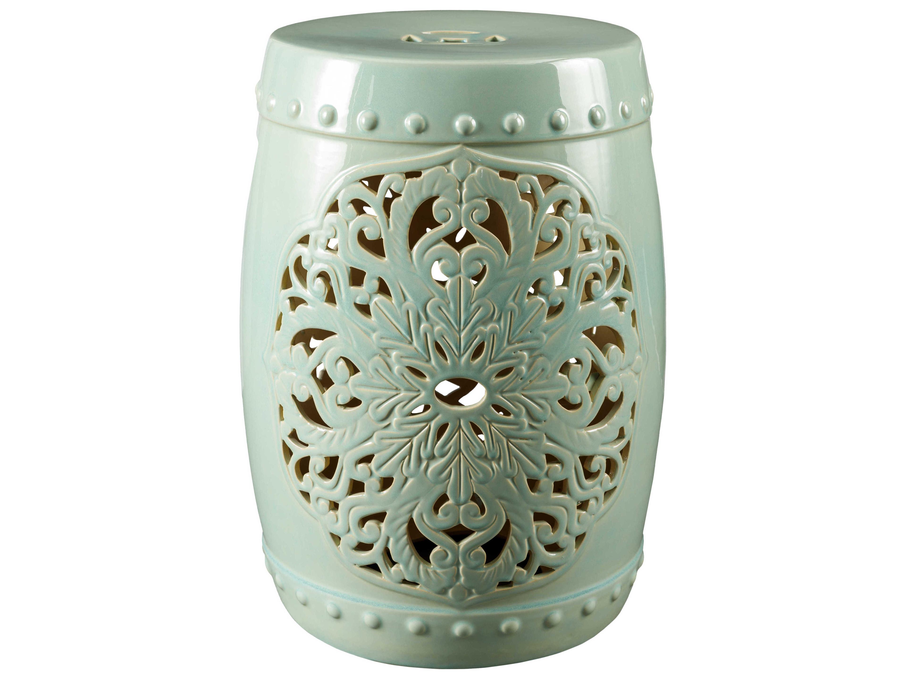 Surya Nusrat Seafoam Green Accent Stool