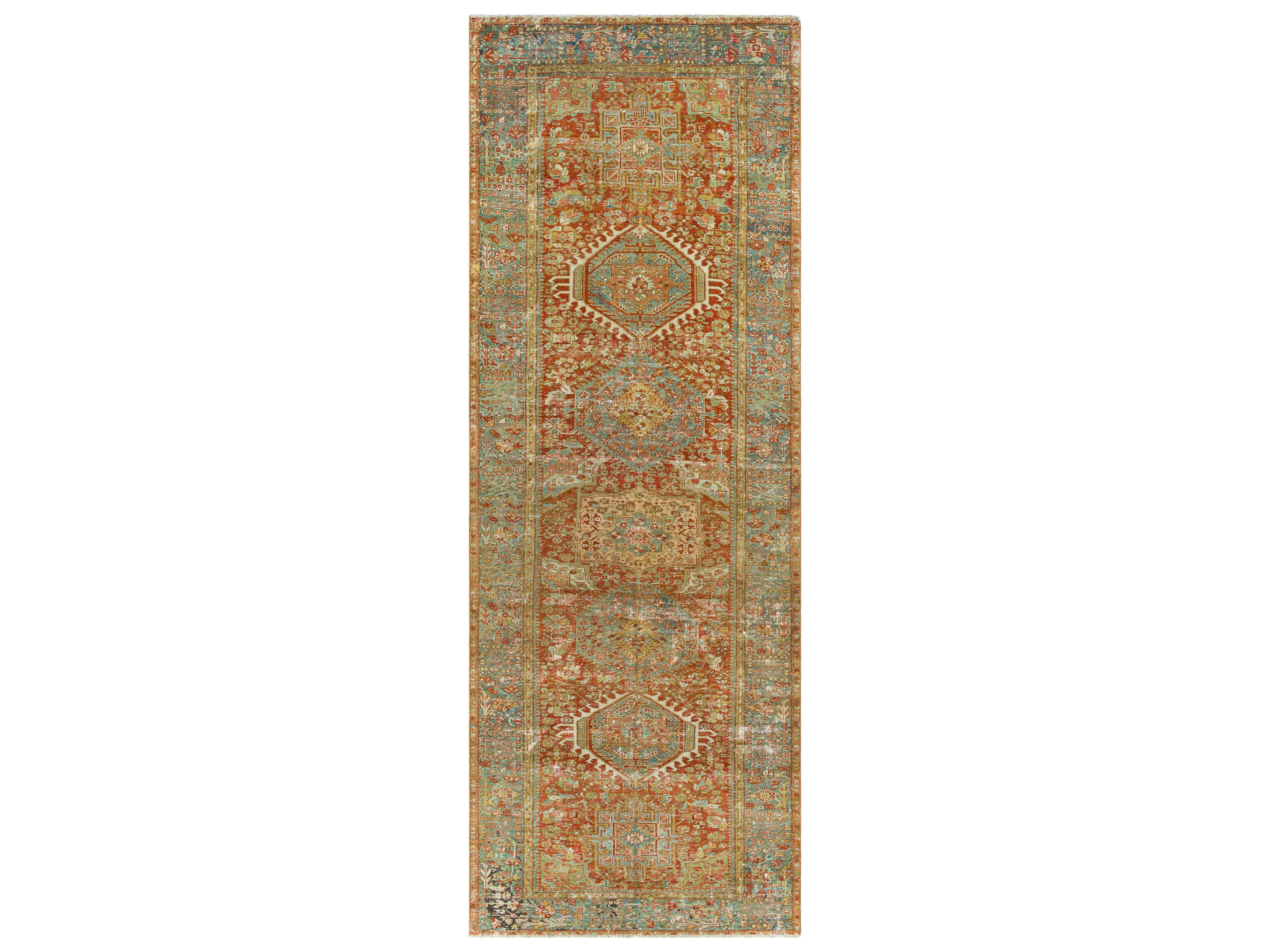 Surya Antique One Of A Kind Bordered Runner Area Rug