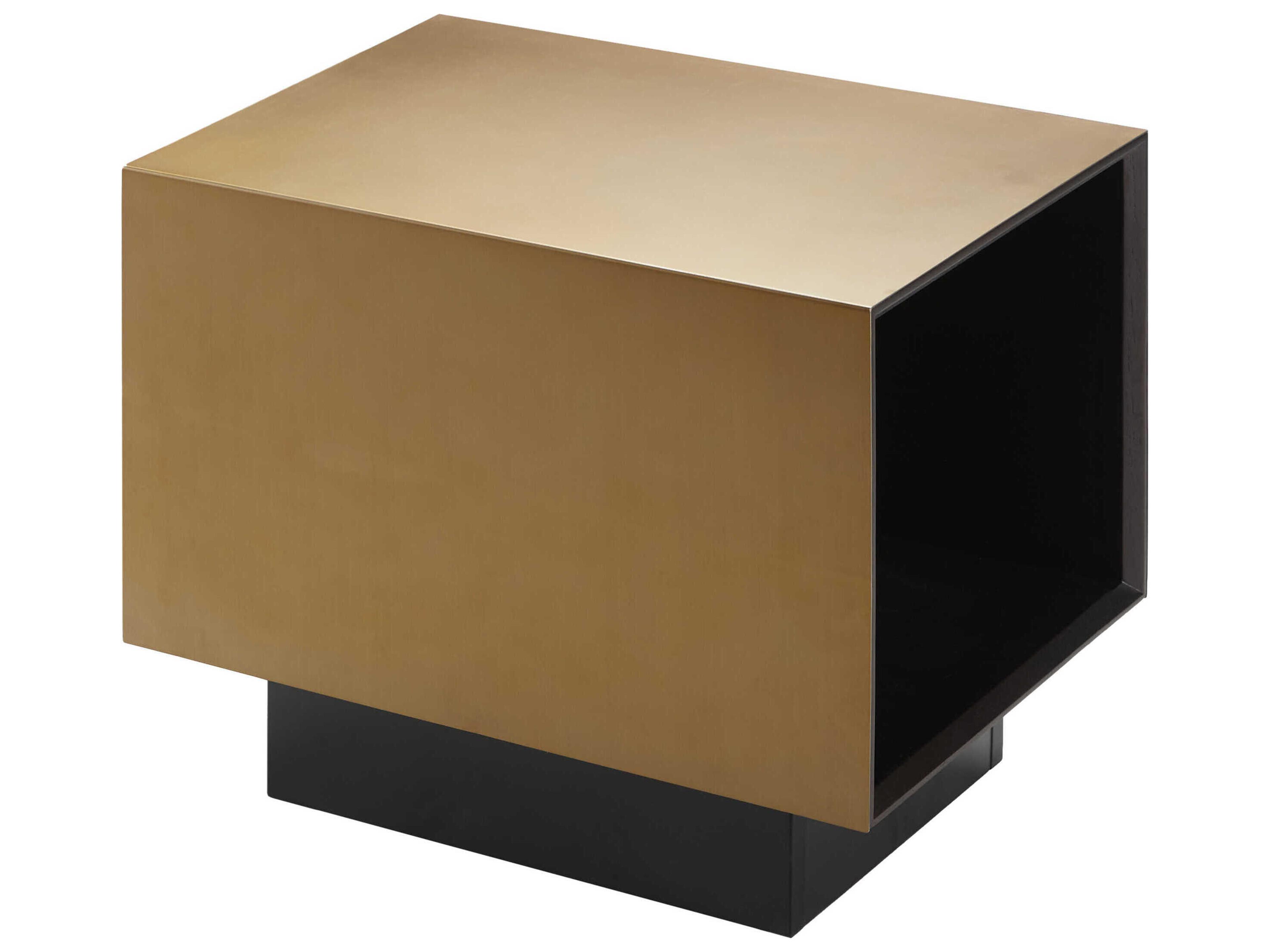 Surya Peaceful Rectangular Wood Gold Black End Table