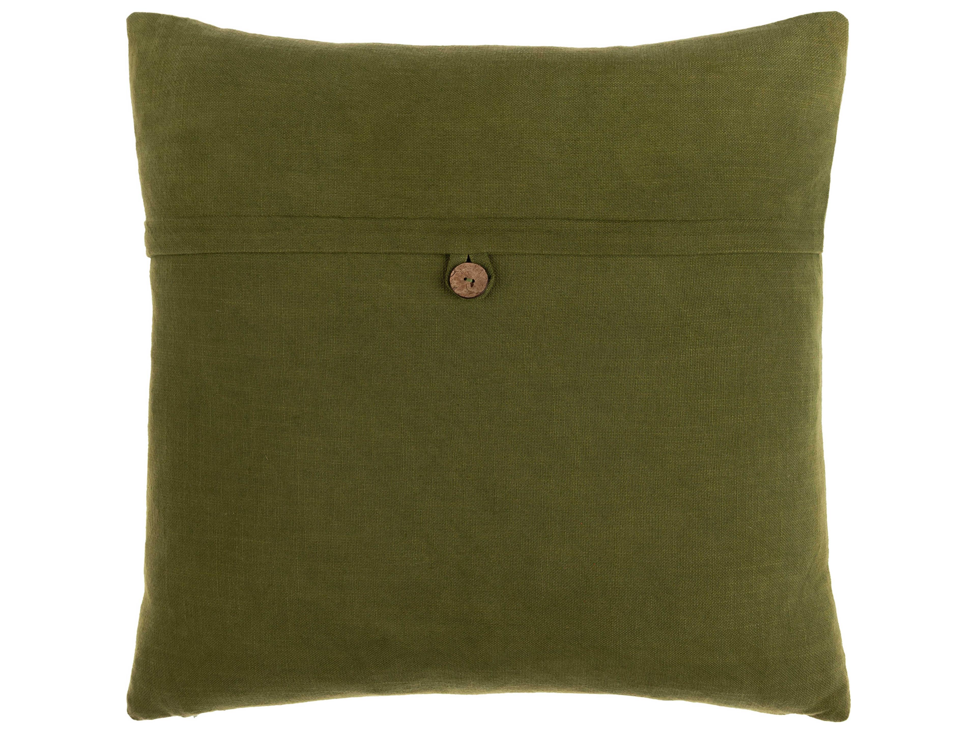 Surya Penelope Olive / Dark Brown Pillow