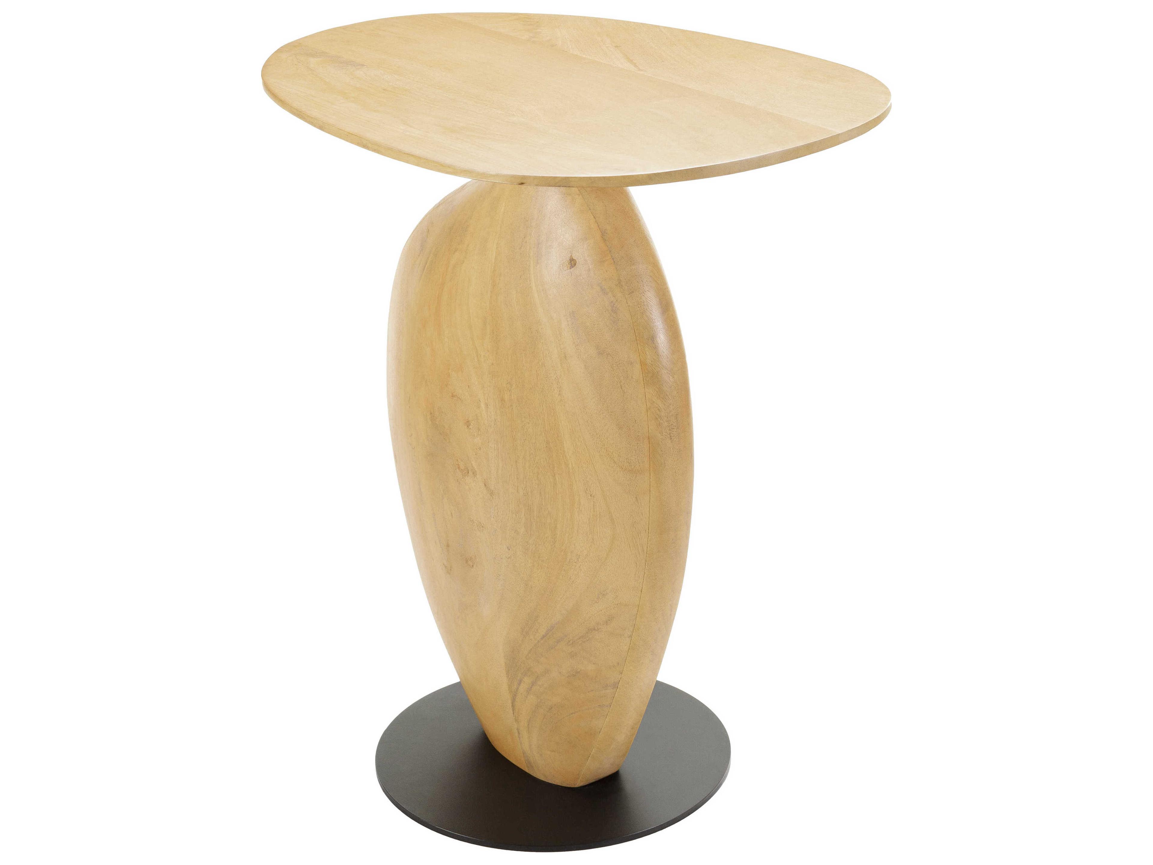 Surya Ravi Wood Brown Black End Table