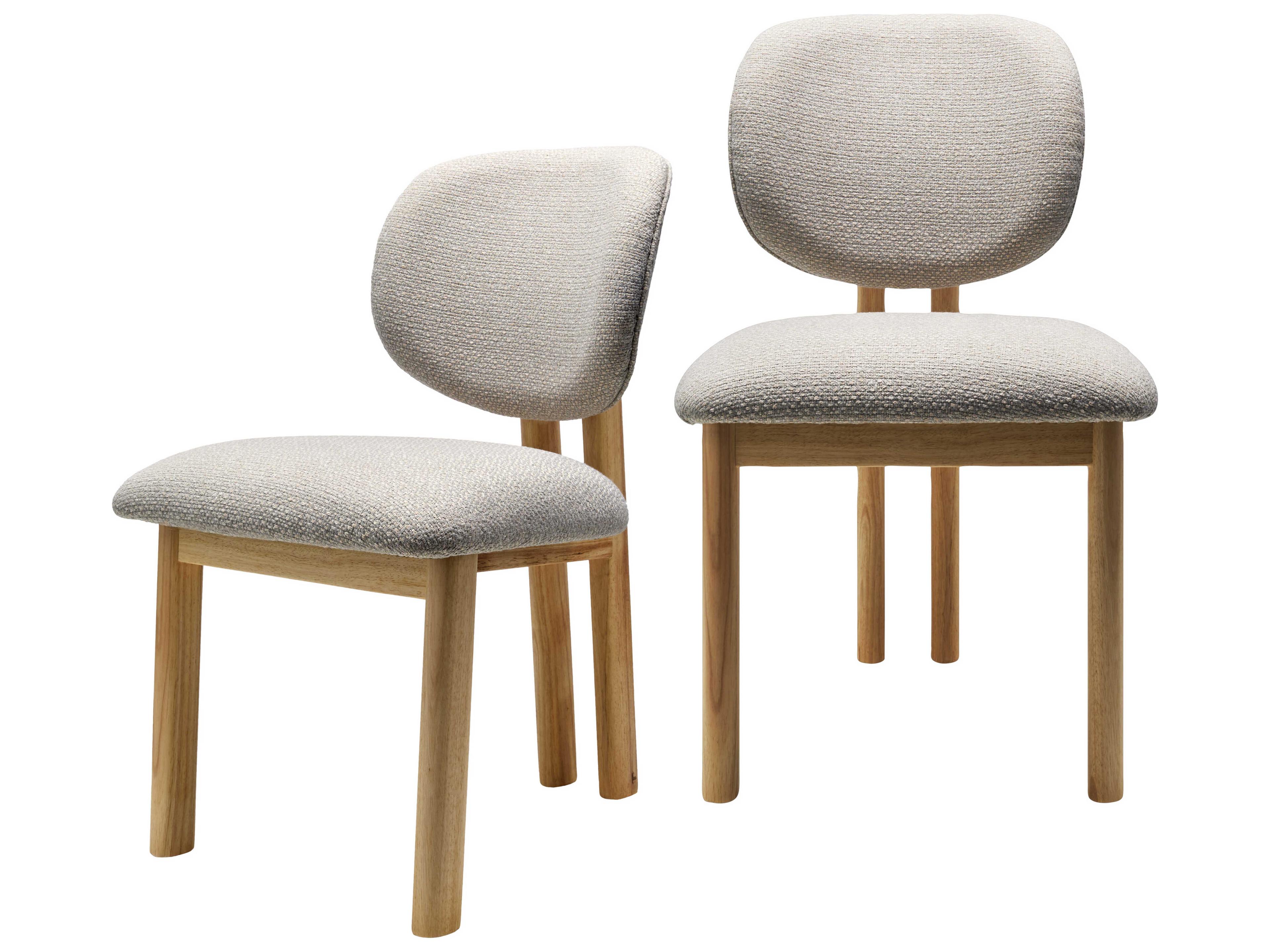 Surya Rena Rubberwood Beige Upholstered Armless Dining Chair Set of 2
