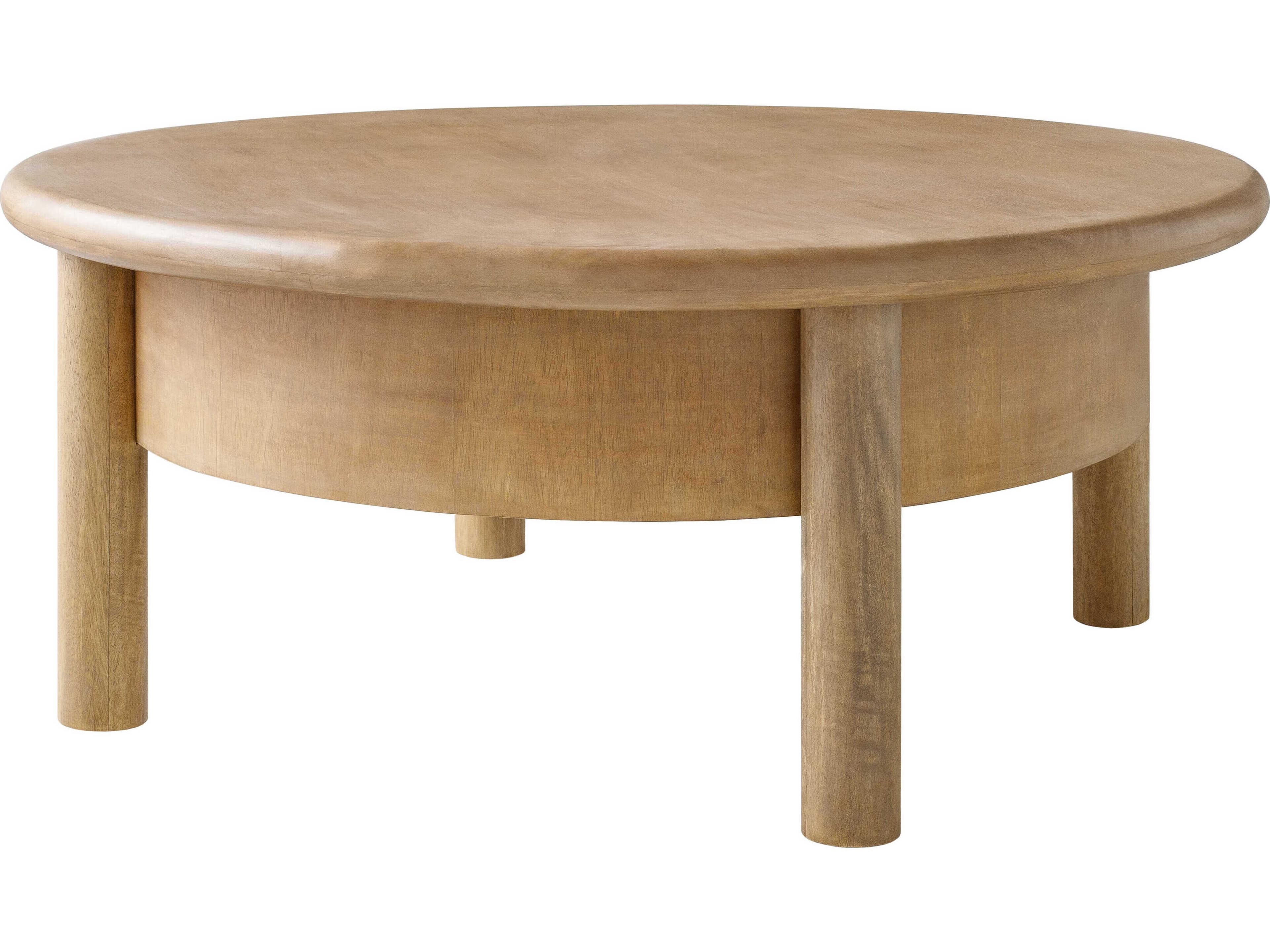 Surya Rondo Round Wood Brown Coffee Table