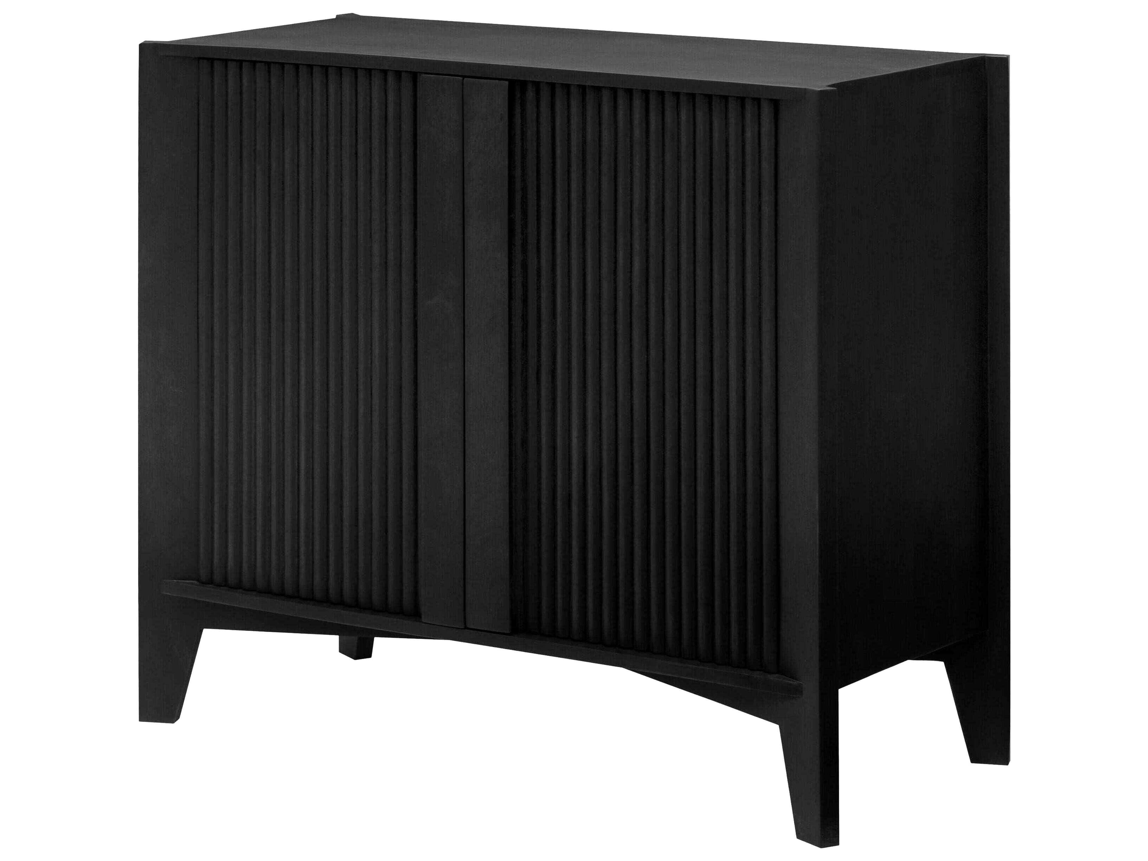 Surya Ronan Black Mango Wood Accent Cabinet