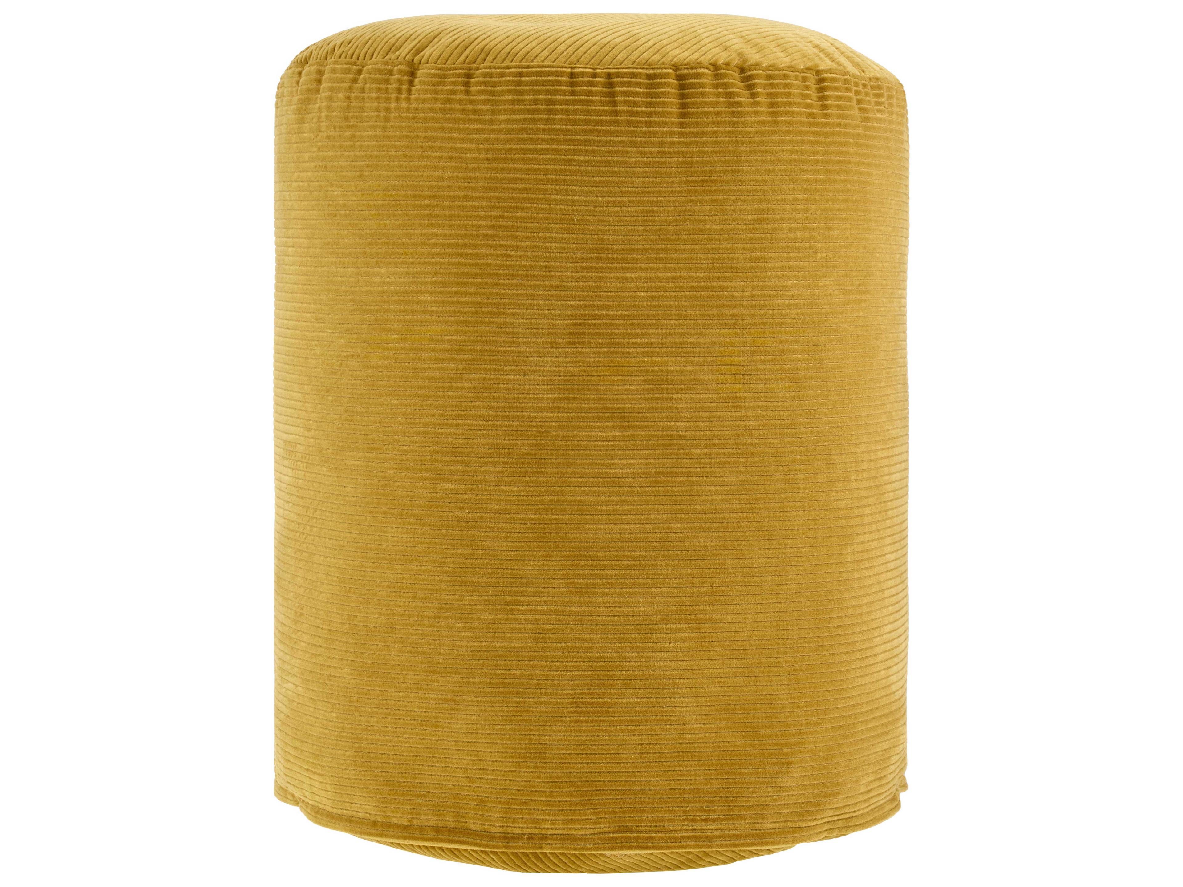 Surya Roy Goldenrod Upholstered Pouf