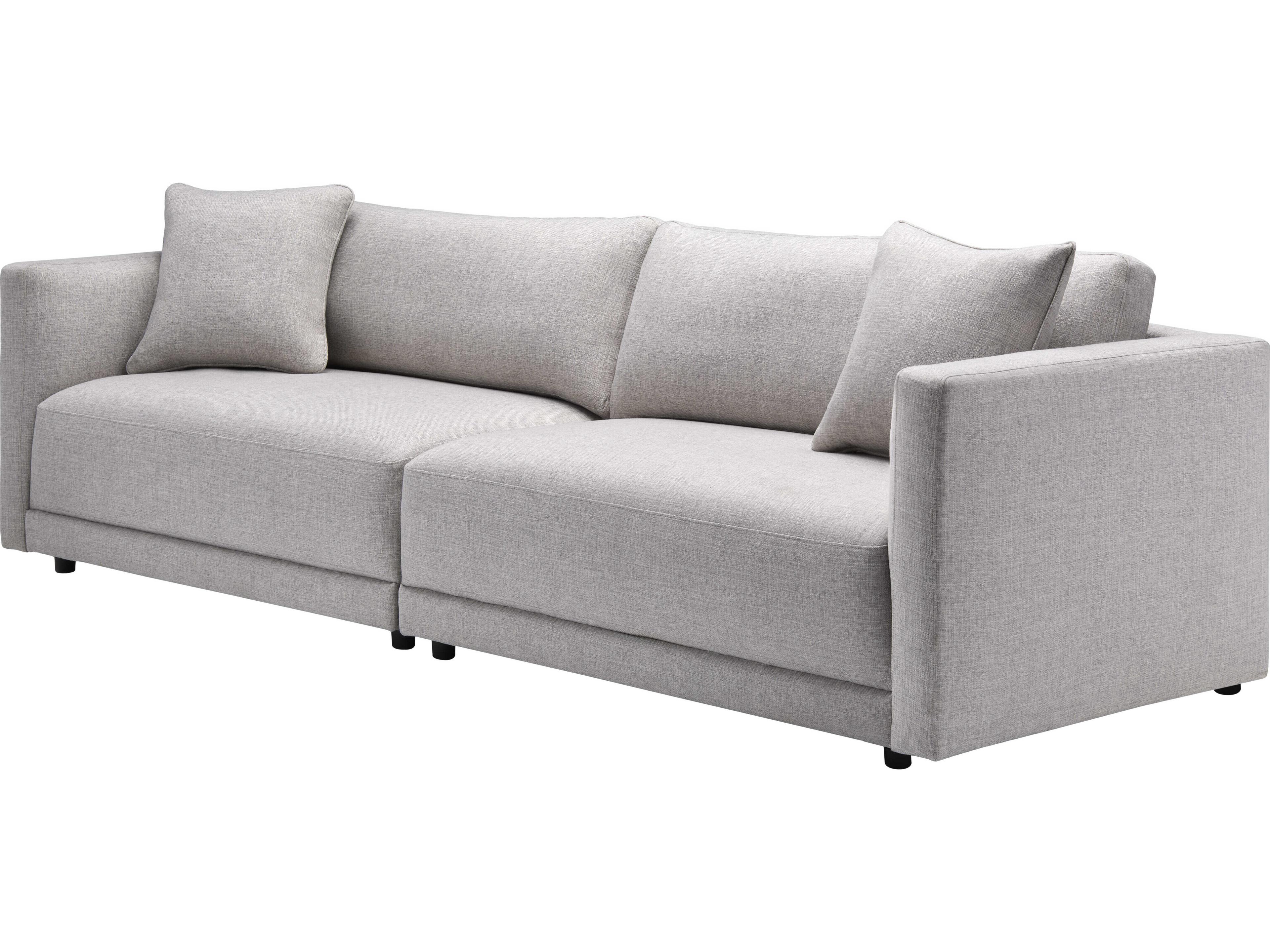 Surya Parley Oatmeal Brown Gray Upholstered Sofa