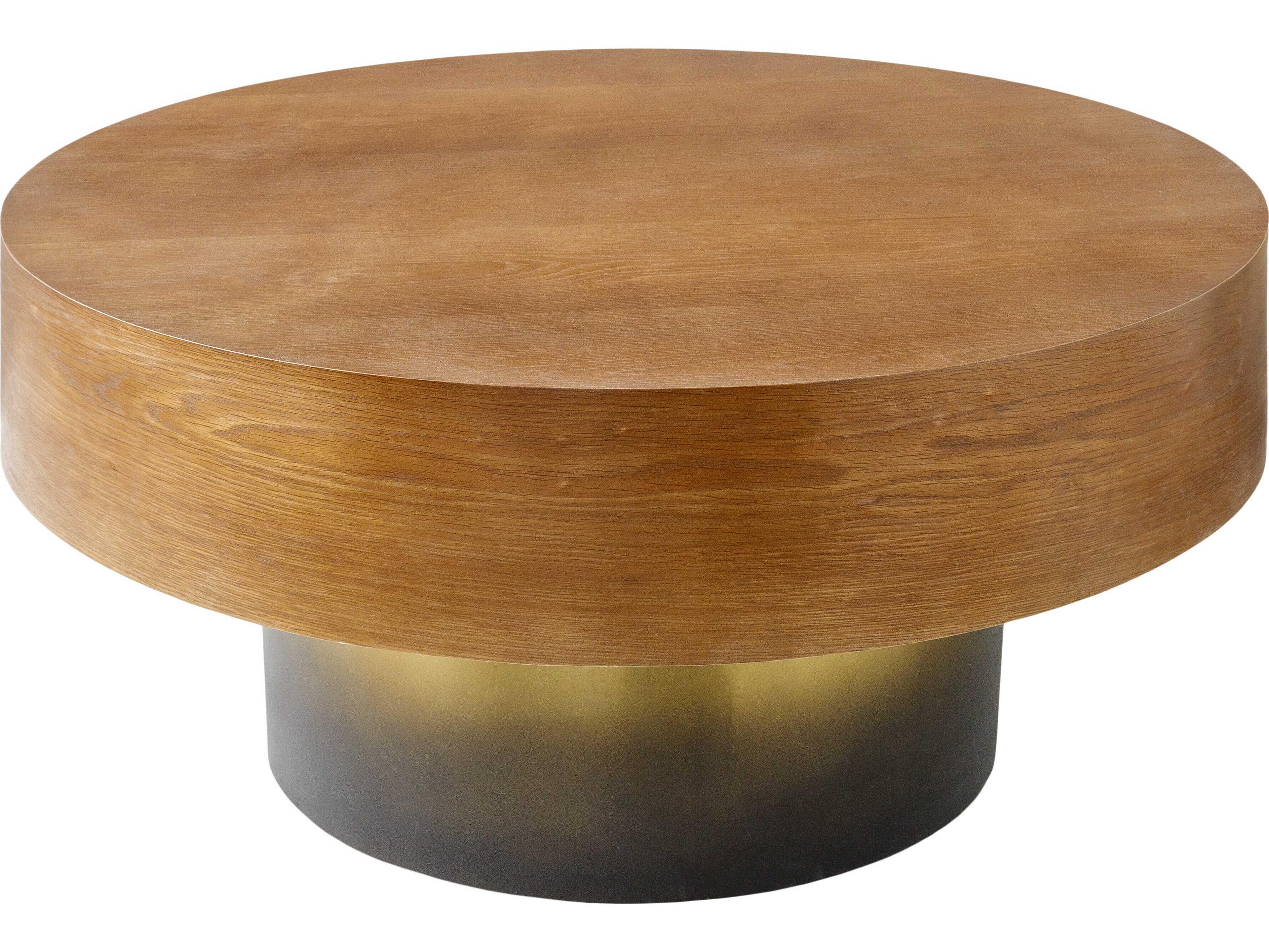 Surya Russula Round Wood Coffee Table