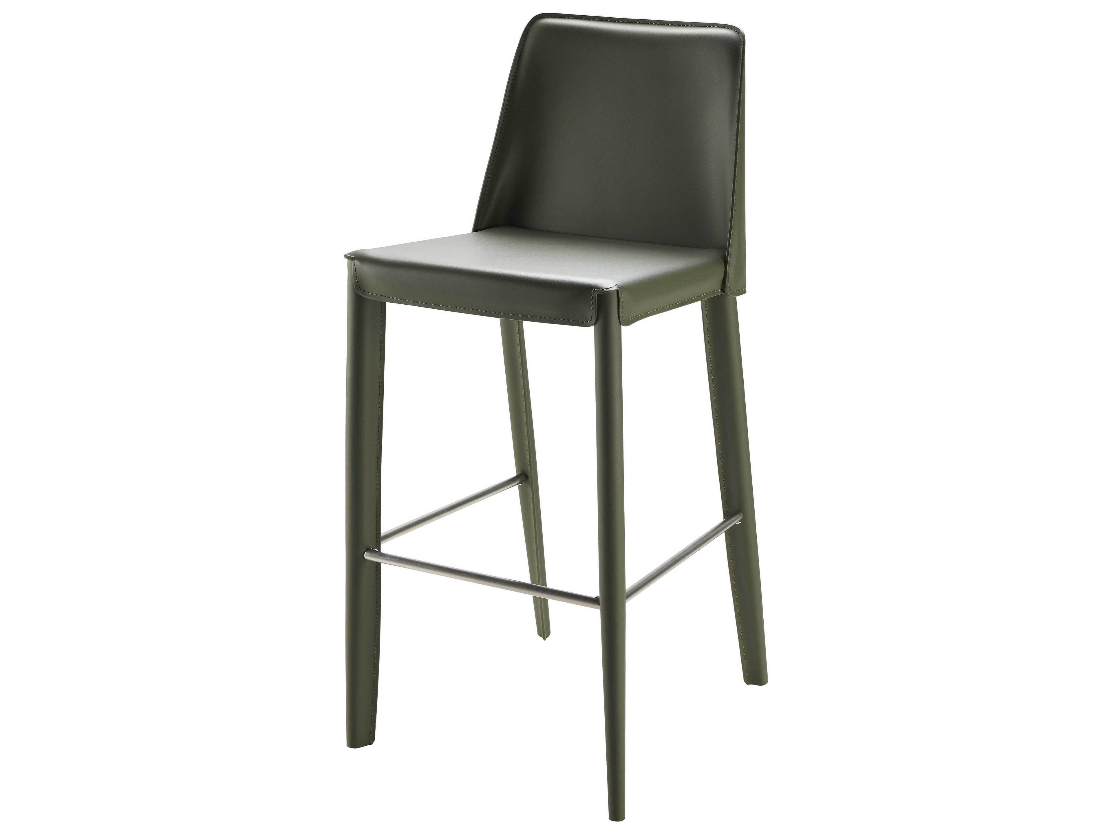 Surya Rosy Dark Green Faux Leather Bar Stool