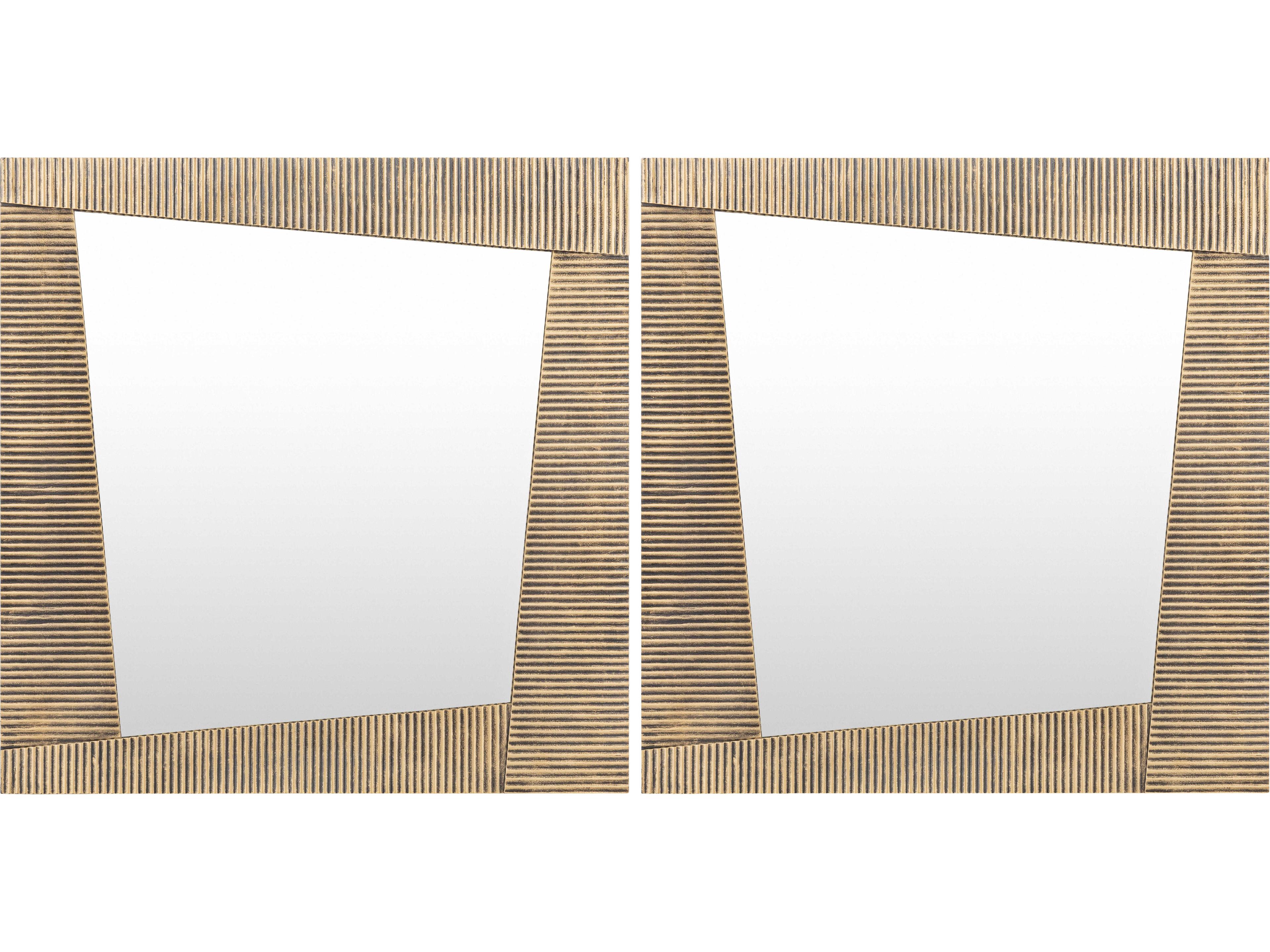 Surya Rendezvous Gold Square Wall Mirror Set of 2