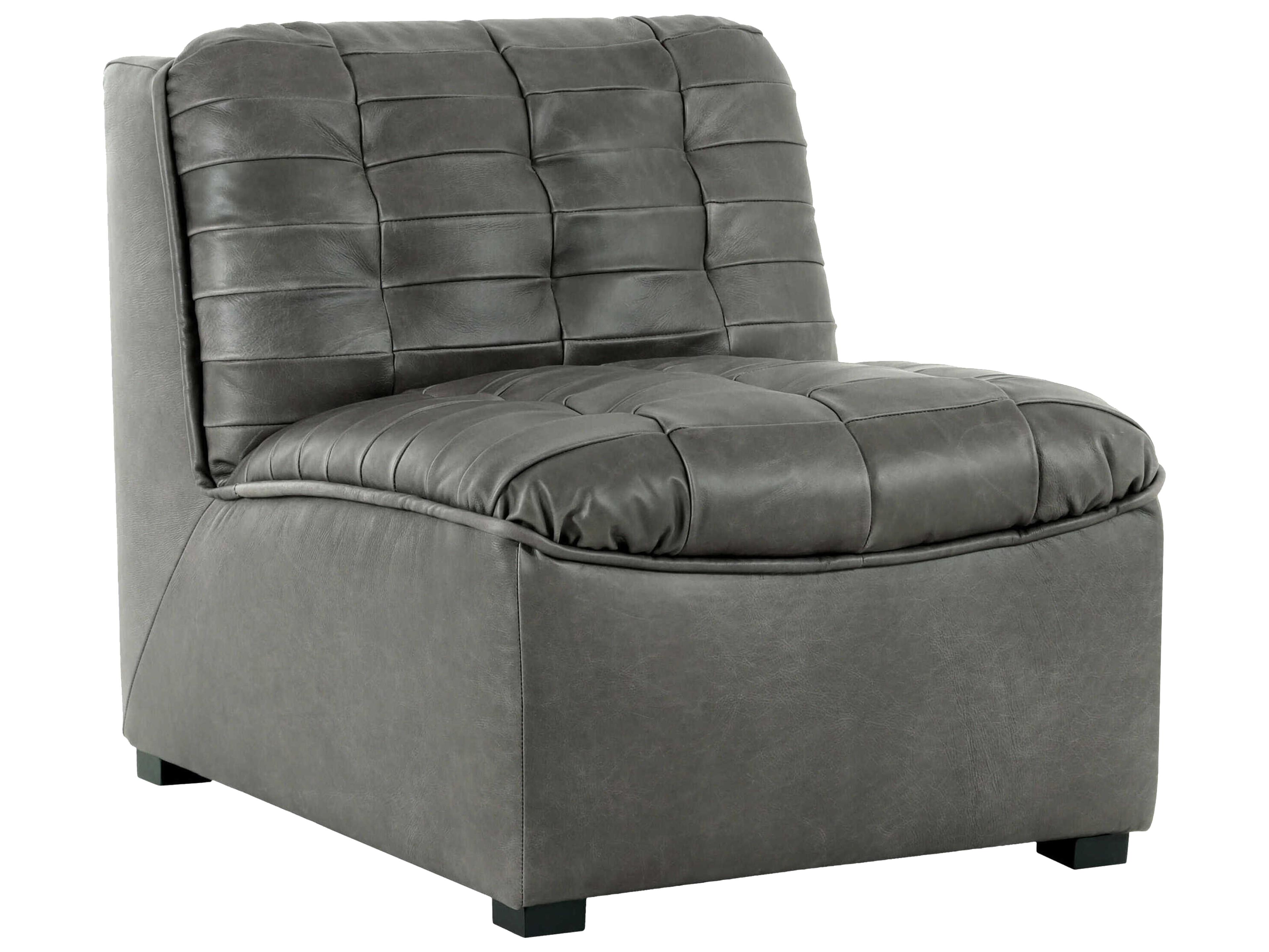 Surya Oryan Black Leather Modular Chair