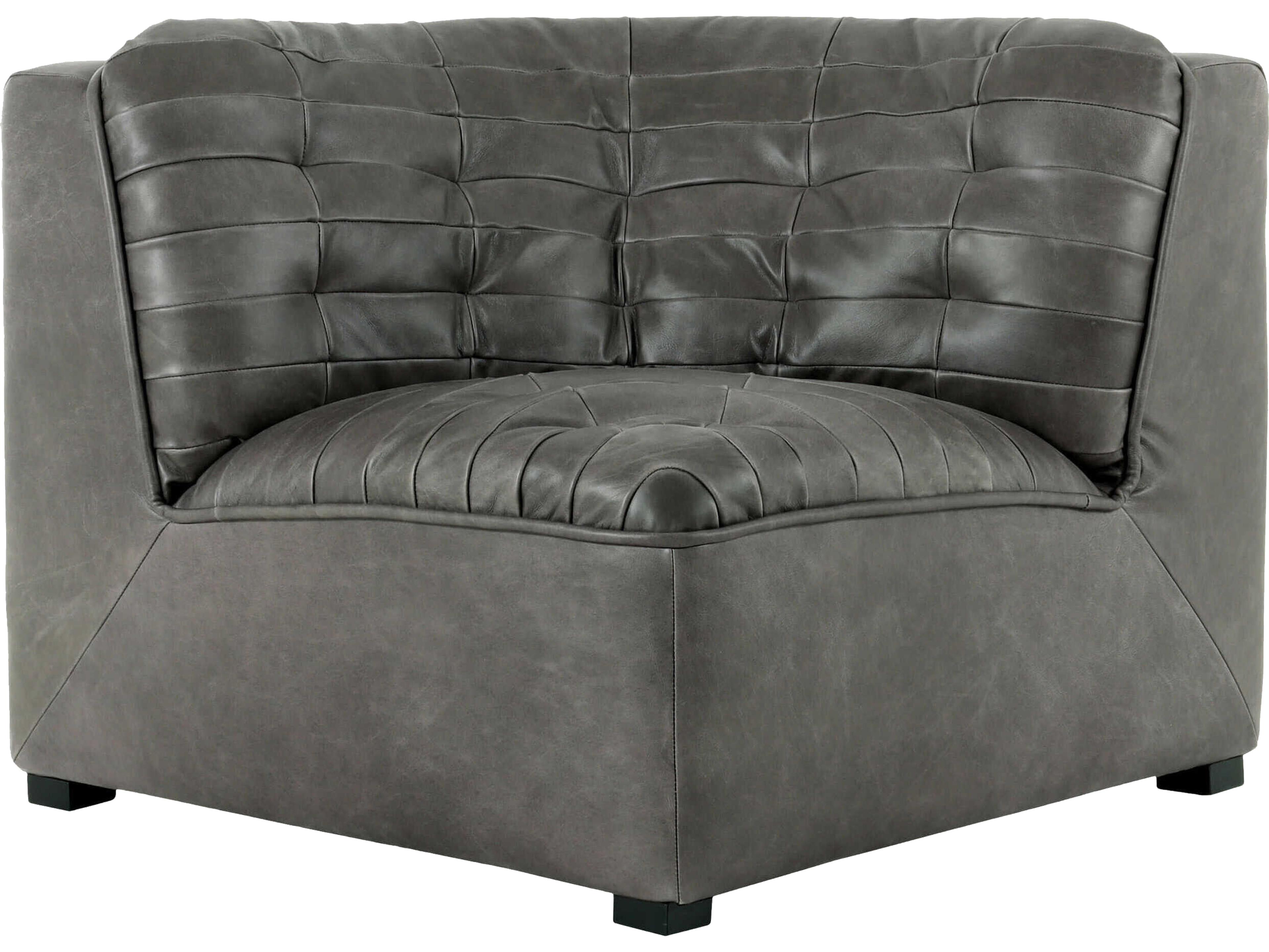 Surya Oryan Black Leather Accent Chair