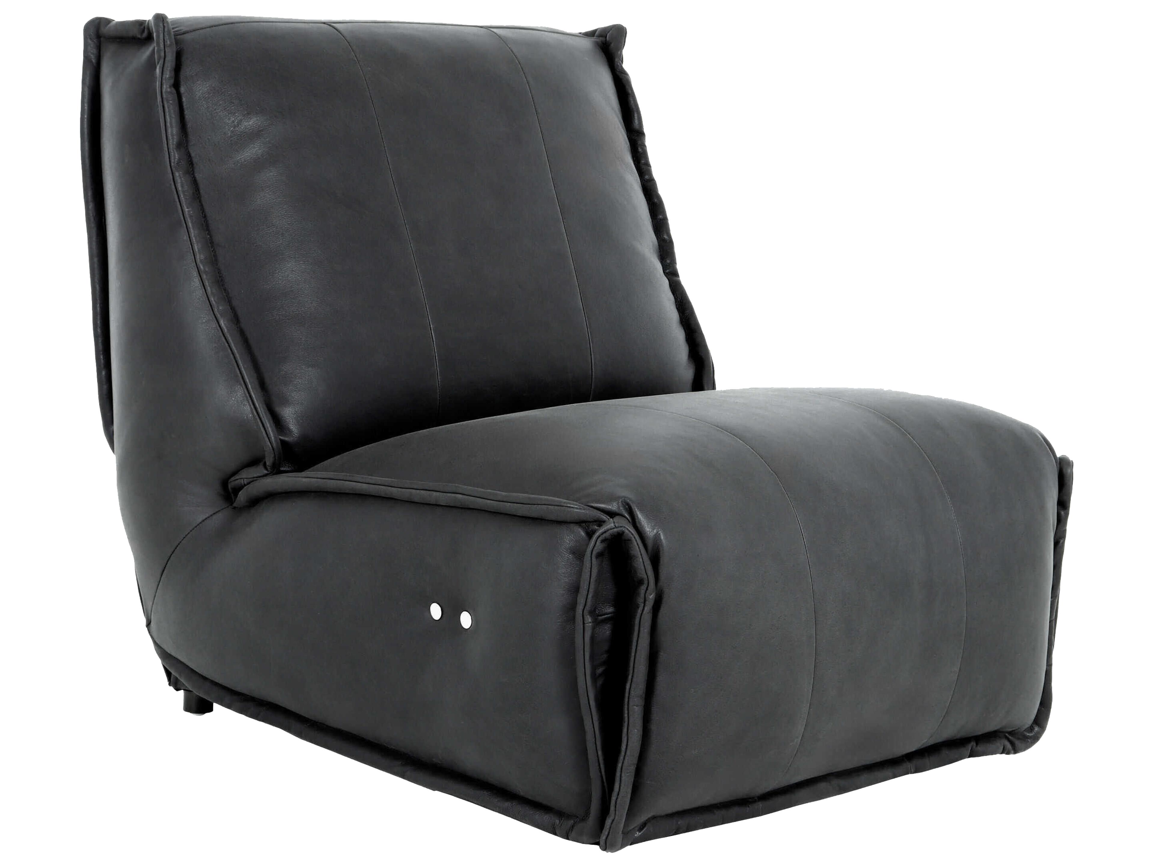 Surya Safoga Black Leather Accent Chair