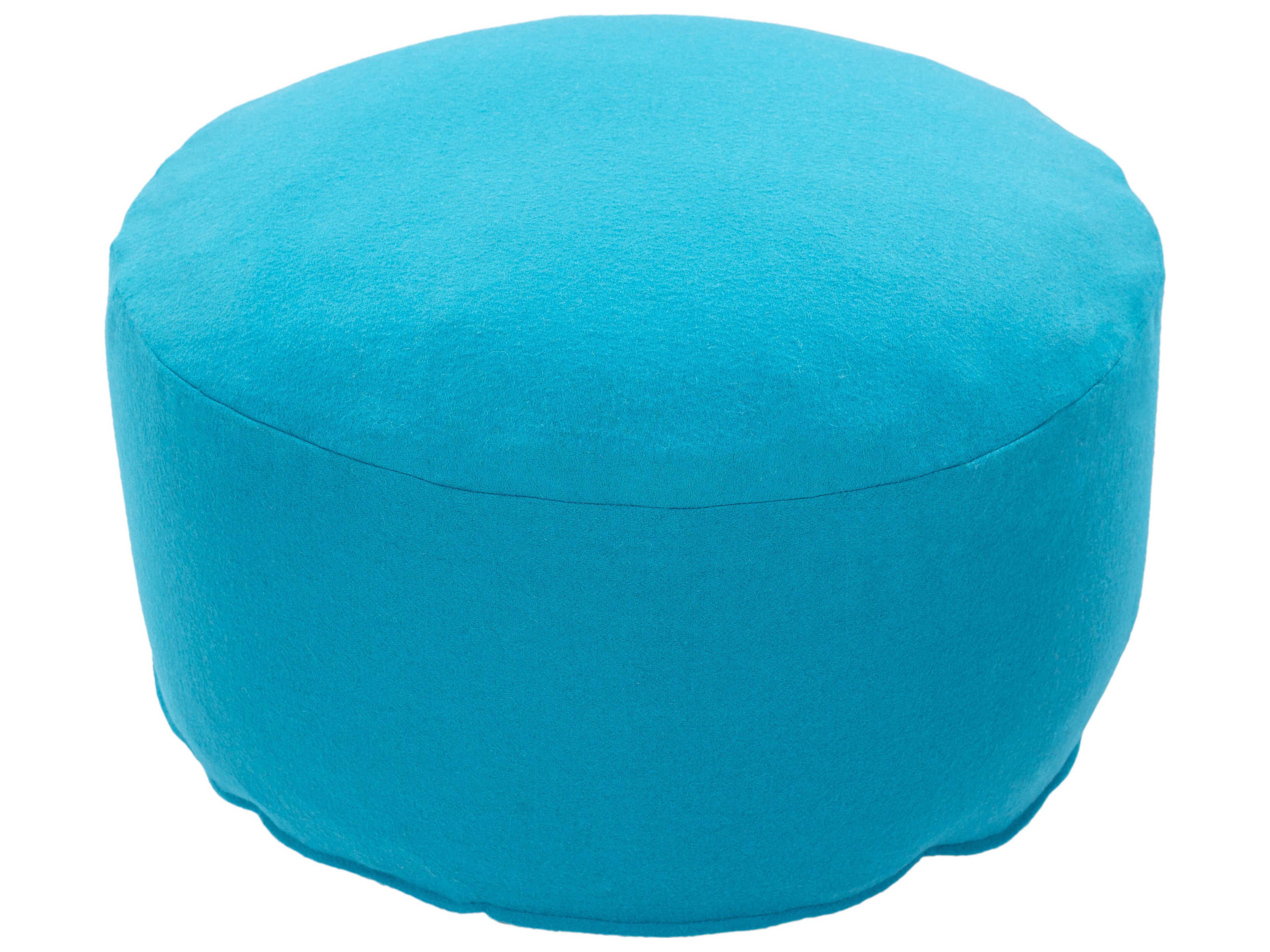 Surya Shane Aqua Blue Upholstered Pouf
